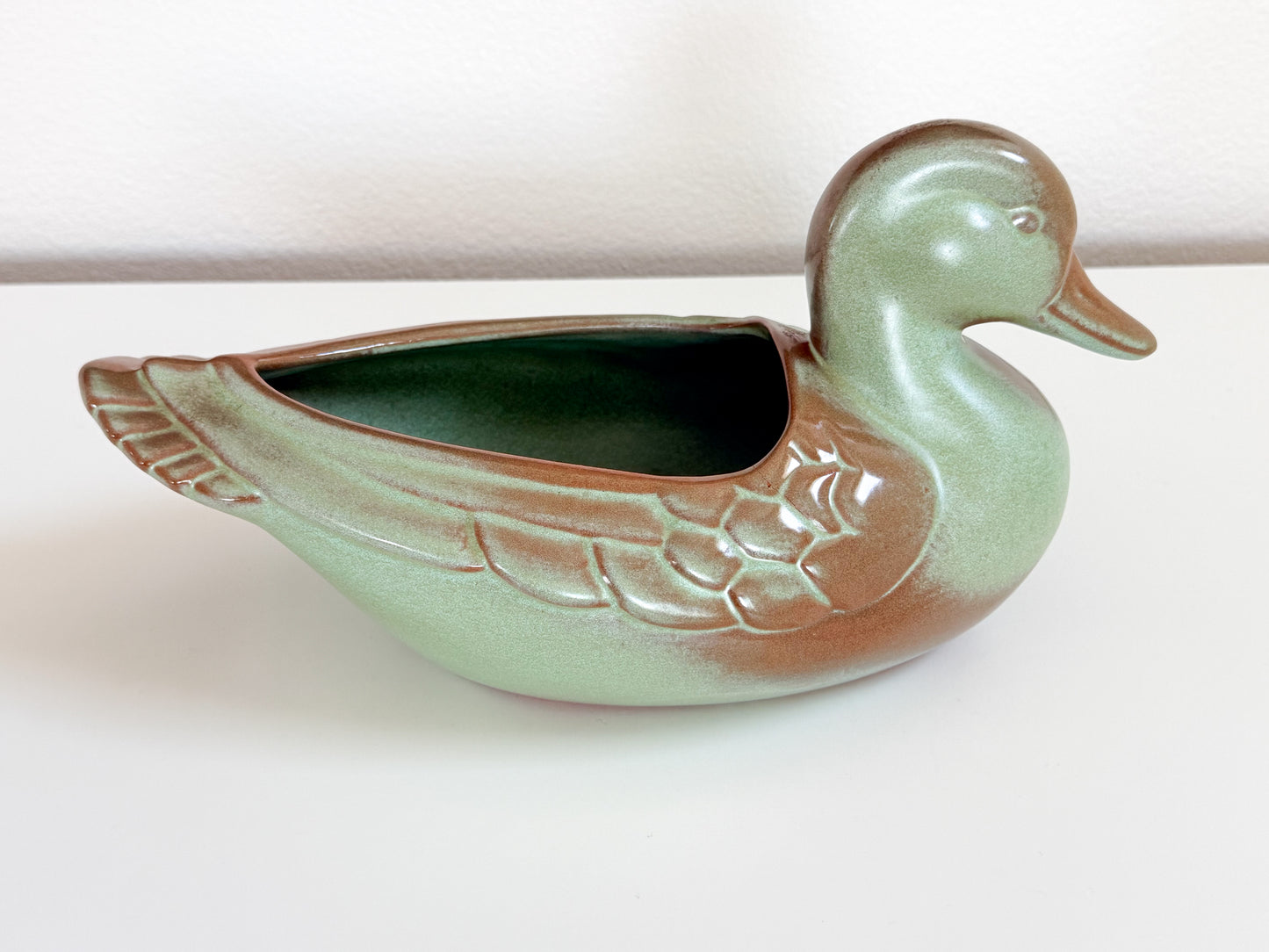 Green Frankoma Duck Planter