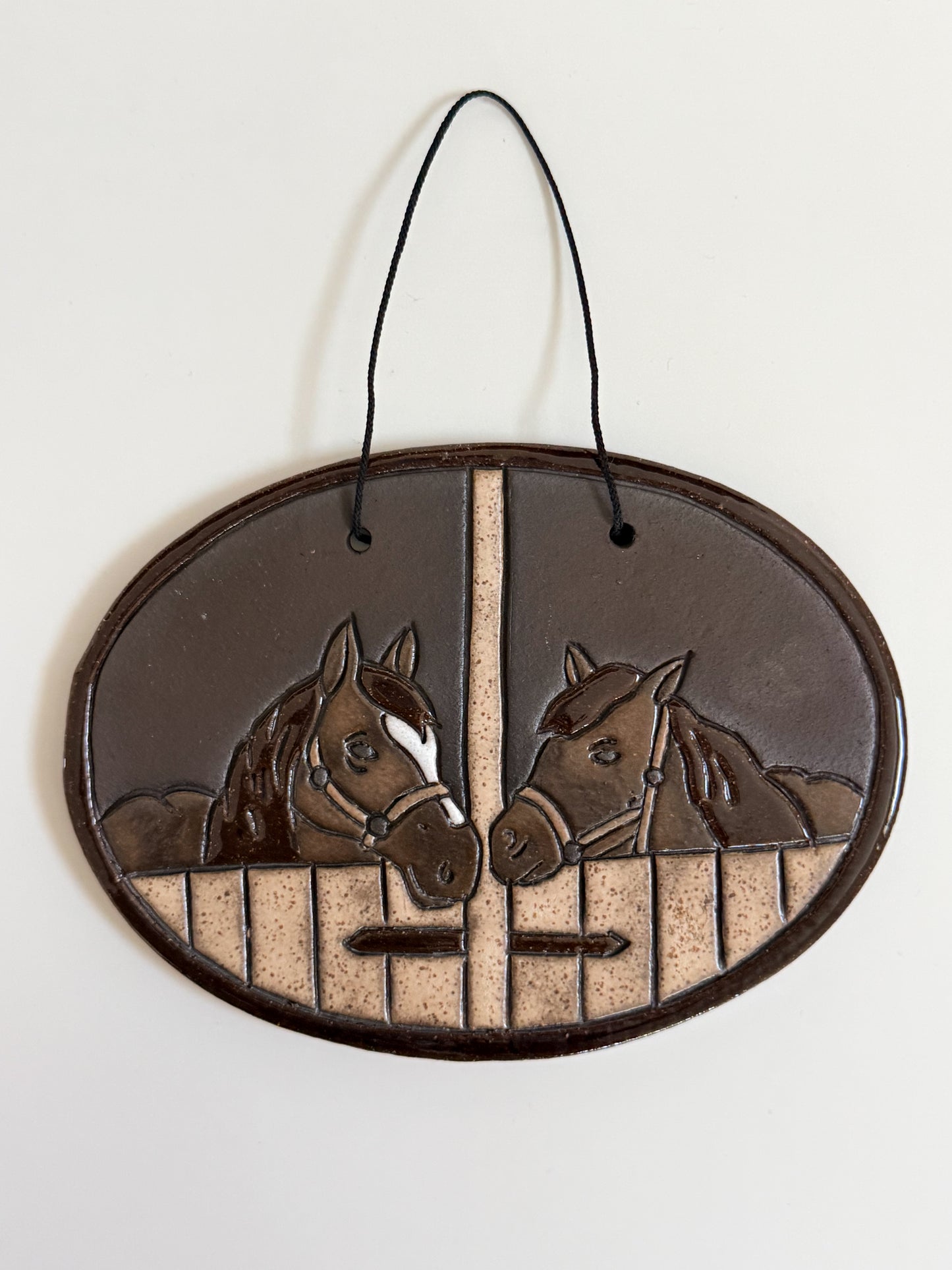 Vintage Ceramic Horse Wall Hanging