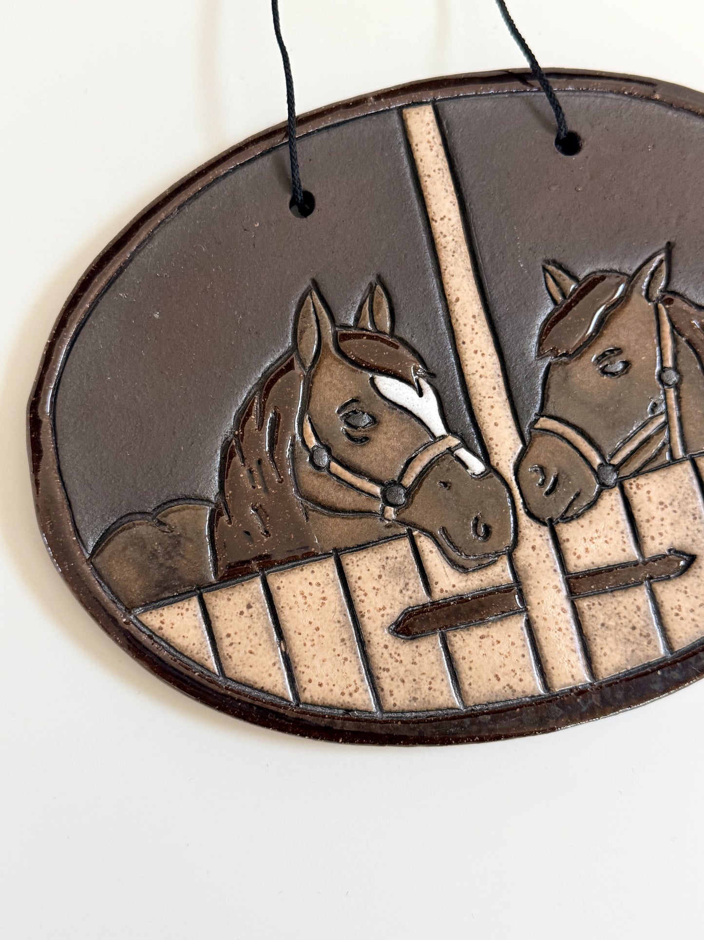 Vintage Ceramic Horse Wall Hanging