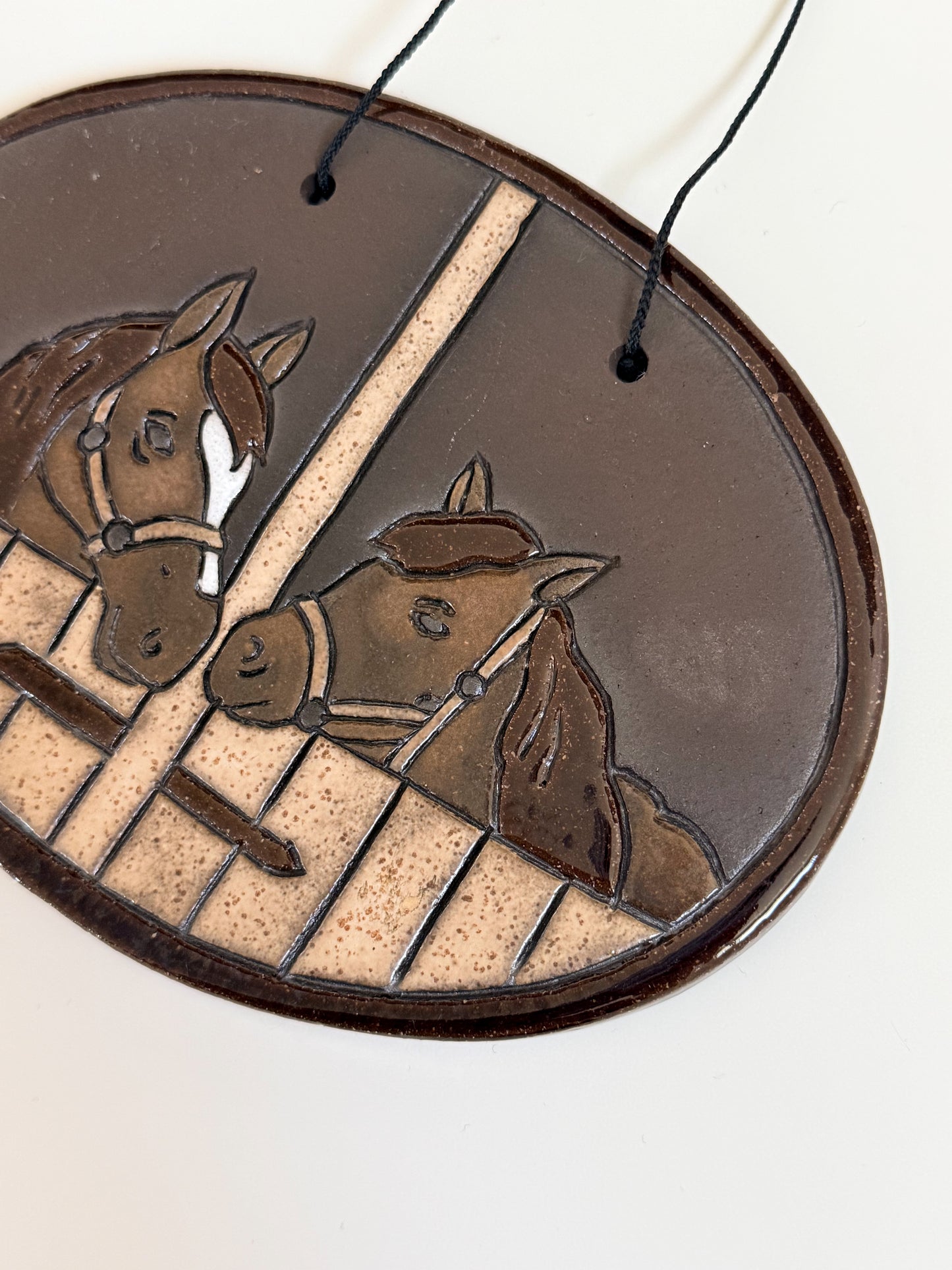 Vintage Ceramic Horse Wall Hanging
