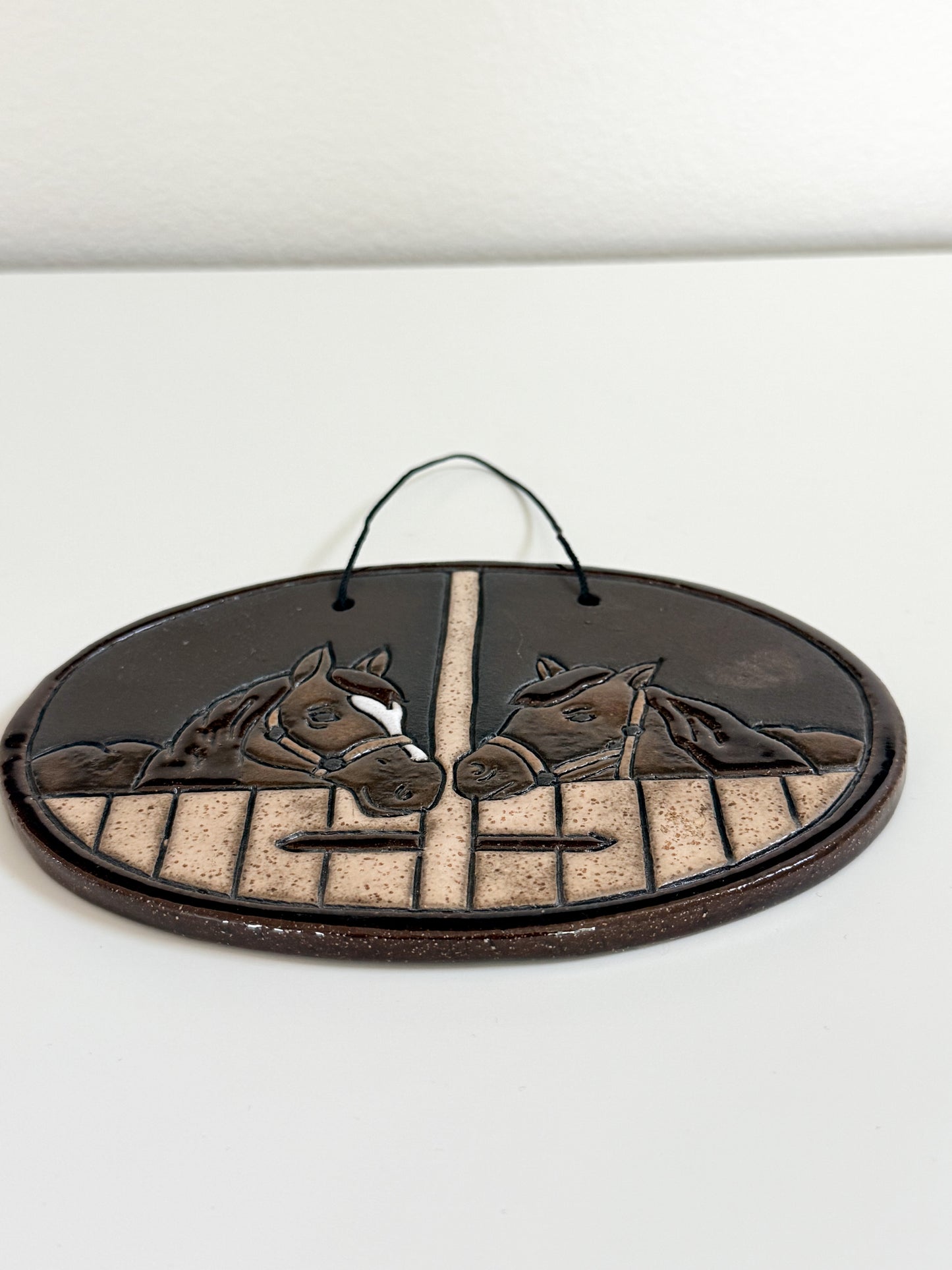 Vintage Ceramic Horse Wall Hanging