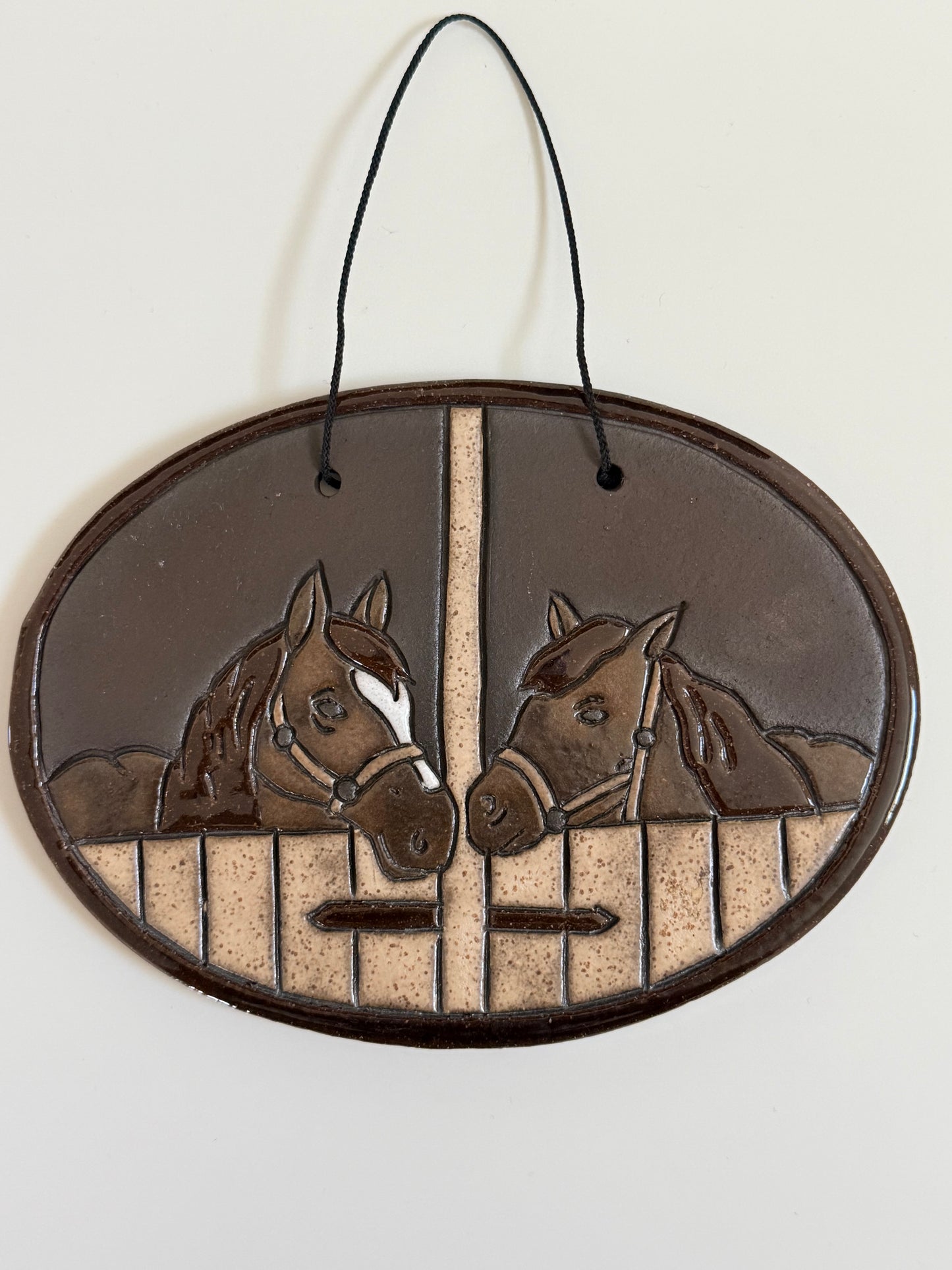 Vintage Ceramic Horse Wall Hanging