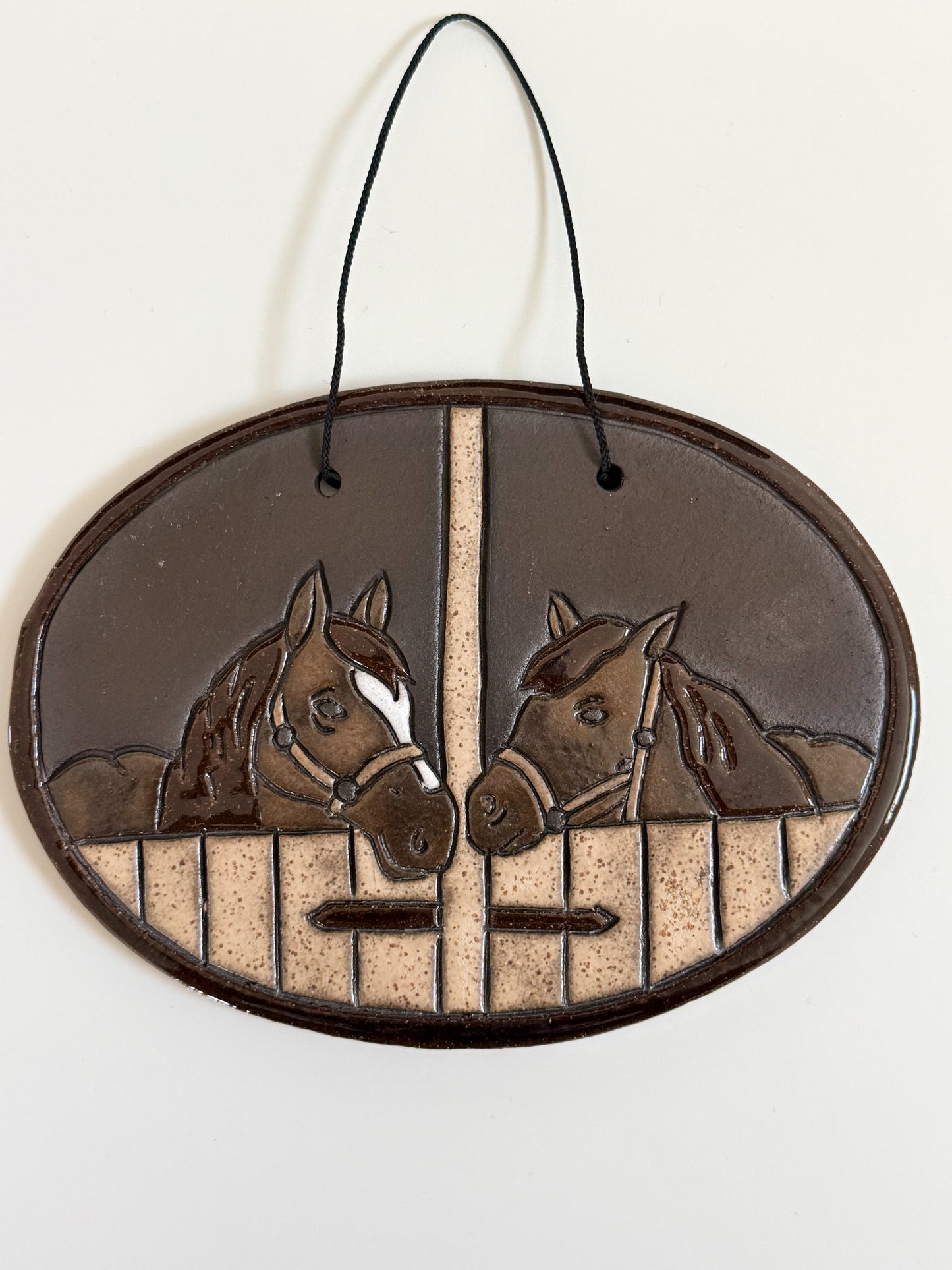 Vintage Ceramic Horse Wall Hanging