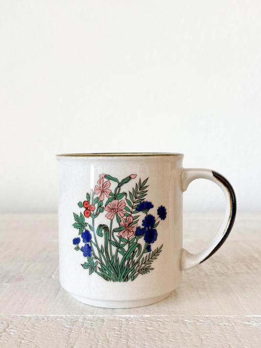Floral Ceramic Coffee Mug | Cottagecore Wildflower Coffee Cup