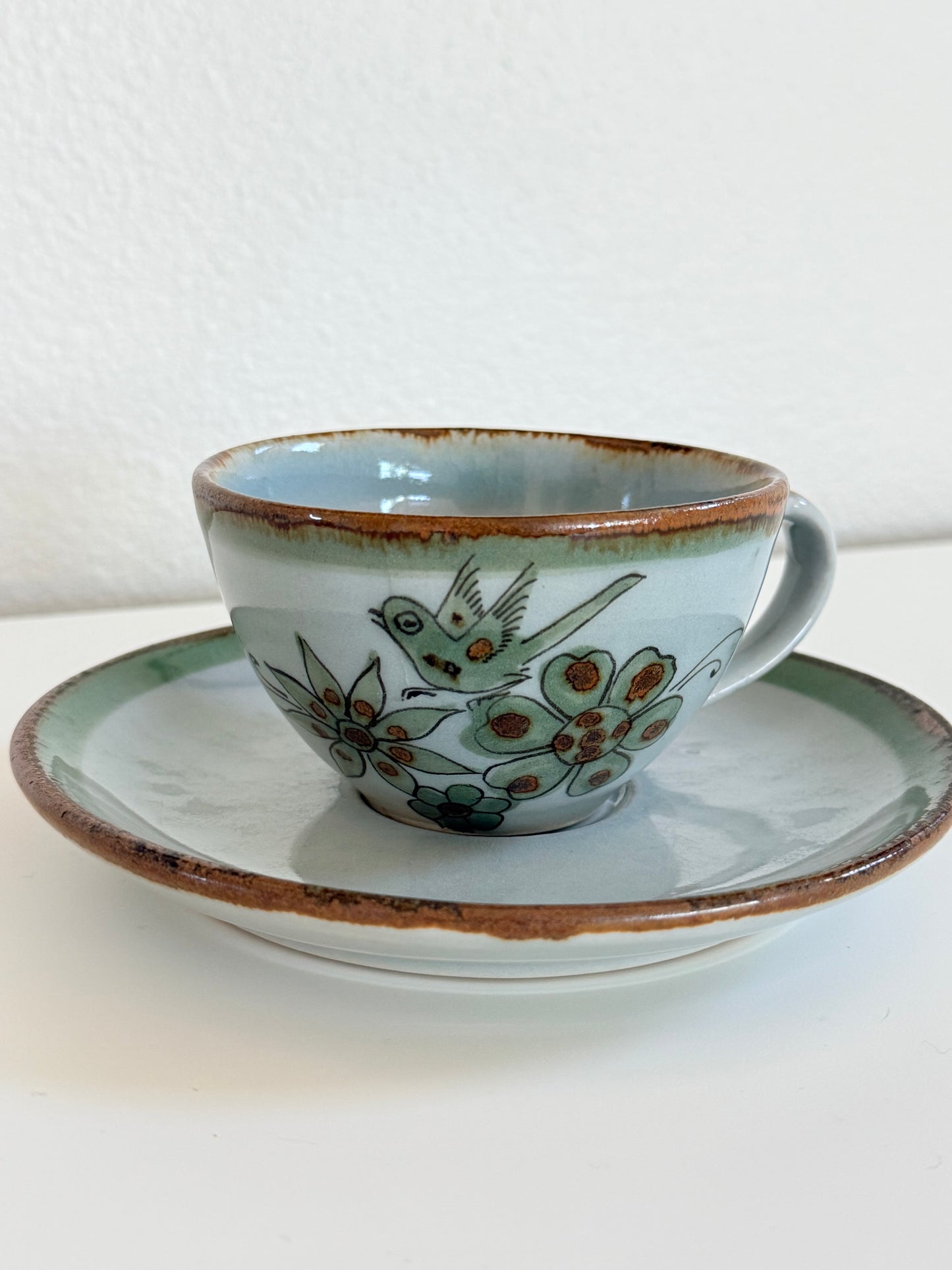 Vintage Tonalá Pottery Cup and Saucer