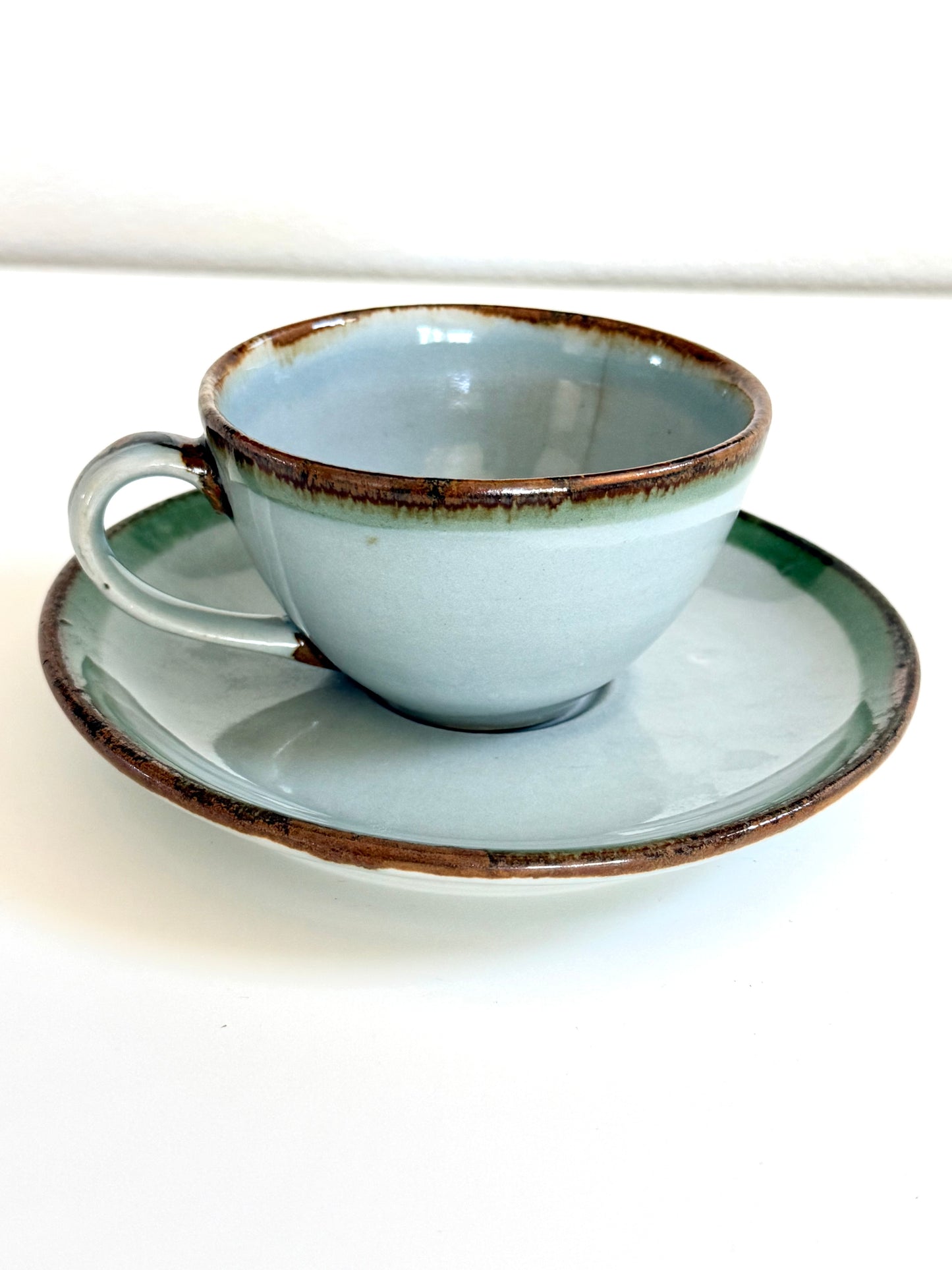 Vintage Tonalá Pottery Cup and Saucer