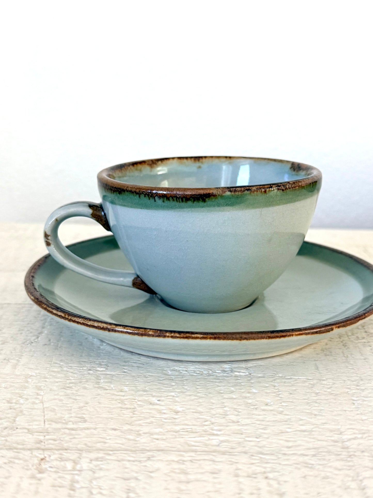 Vintage Tonalá Pottery Cup and Saucer