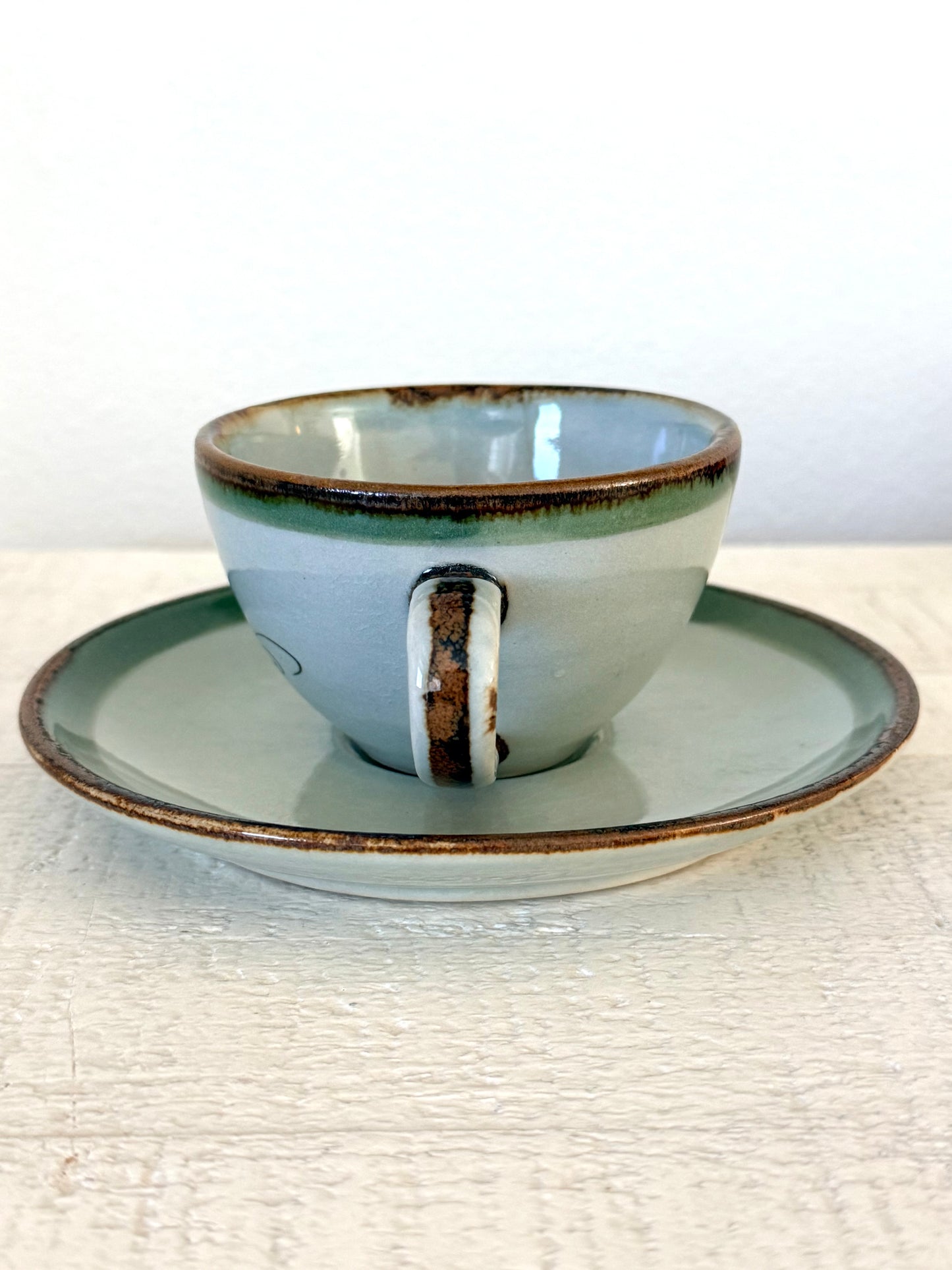 Vintage Tonalá Pottery Cup and Saucer