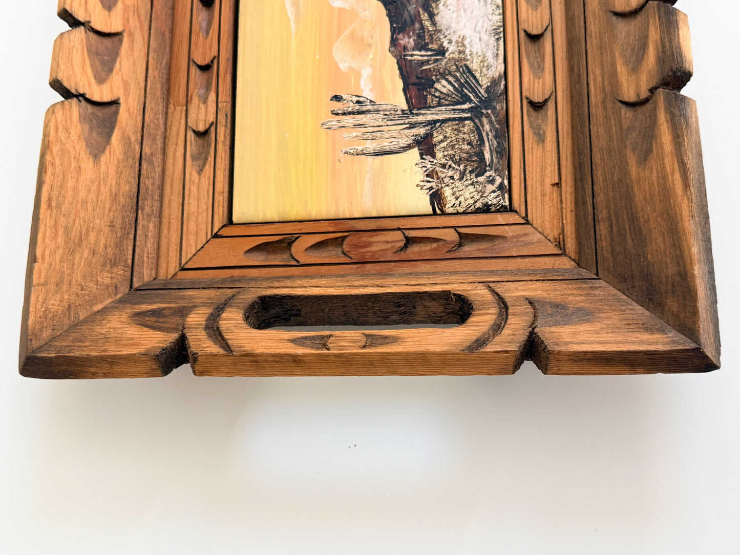 Vintage Hand Painted Southwestern Tile Tray