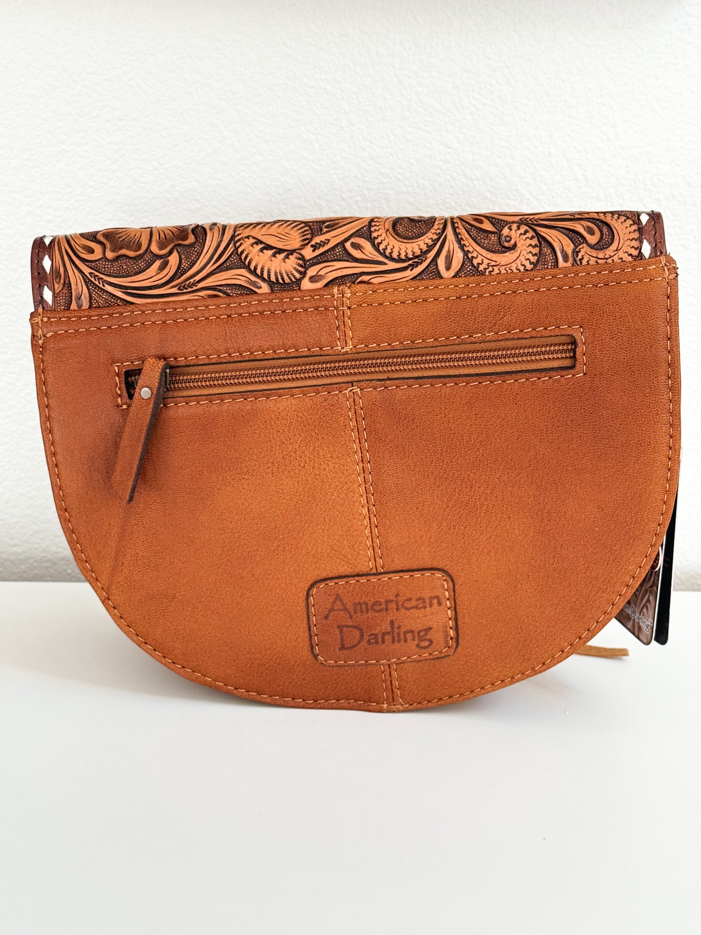 Tooled Leather & Hair-On Cowhide Crossbody Purse | Western Handbag