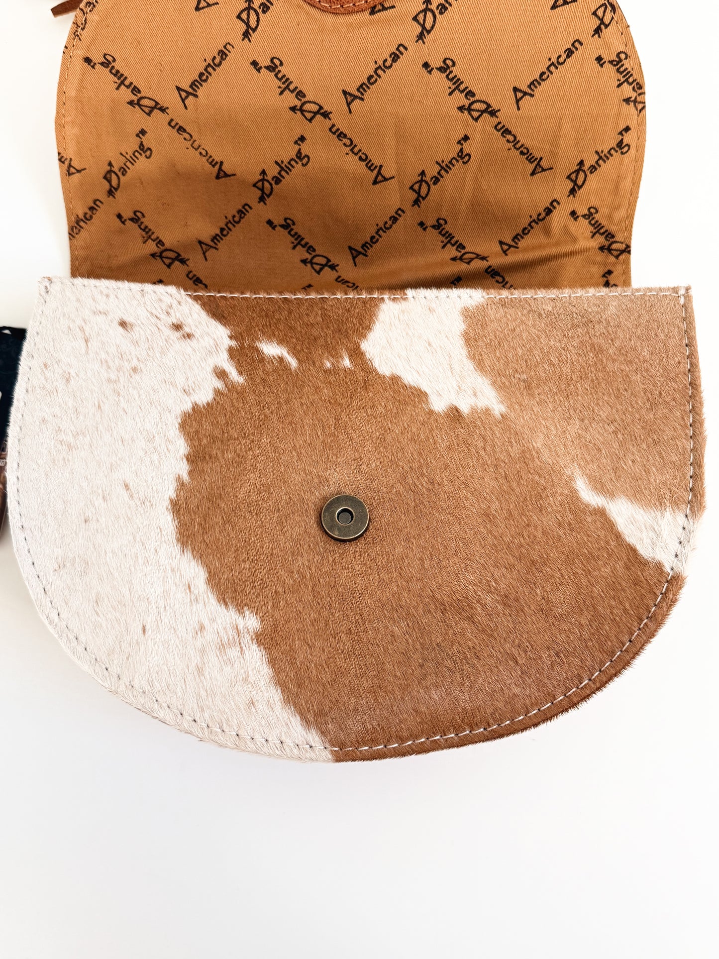 Tooled Leather & Hair-On Cowhide Crossbody Purse | Western Handbag