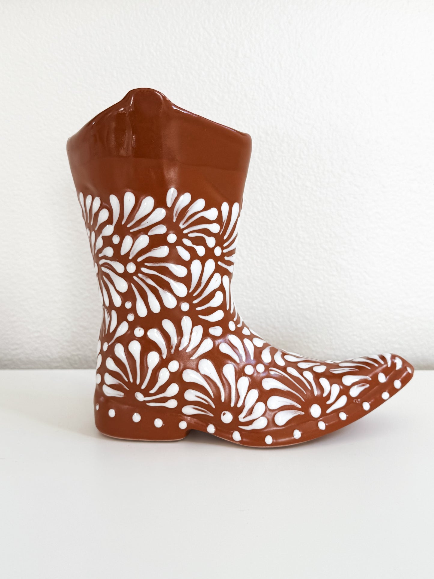Talavera Cowboy Boot Vase | Western Boot Planter