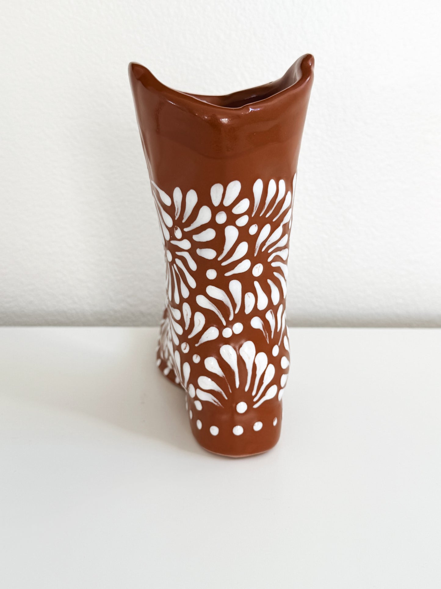 Talavera Cowboy Boot Vase | Western Boot Planter