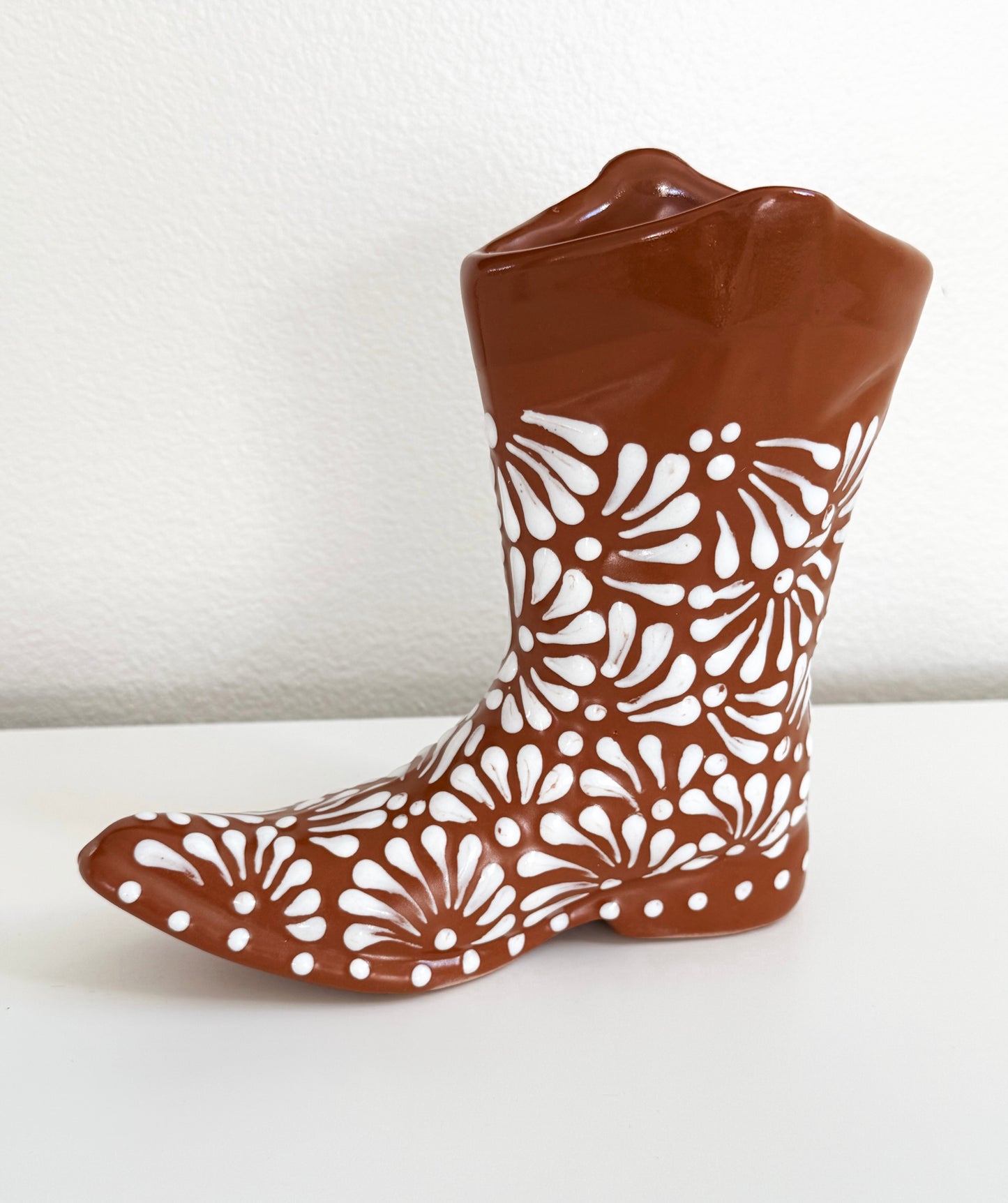 Talavera Cowboy Boot Vase | Western Boot Planter