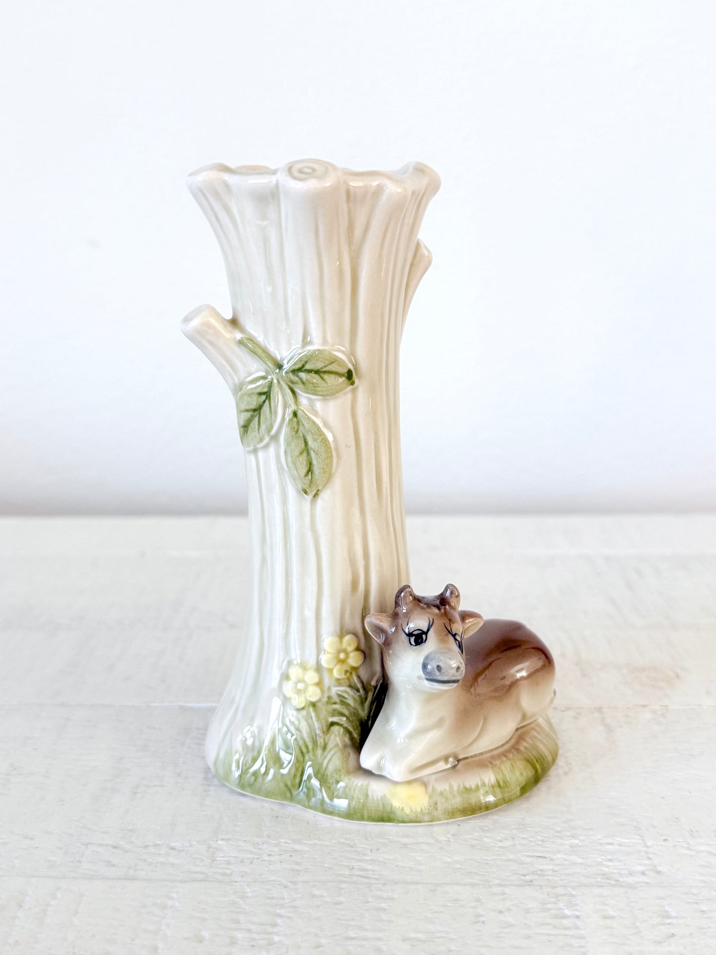 Vintage Cow Bud Vase