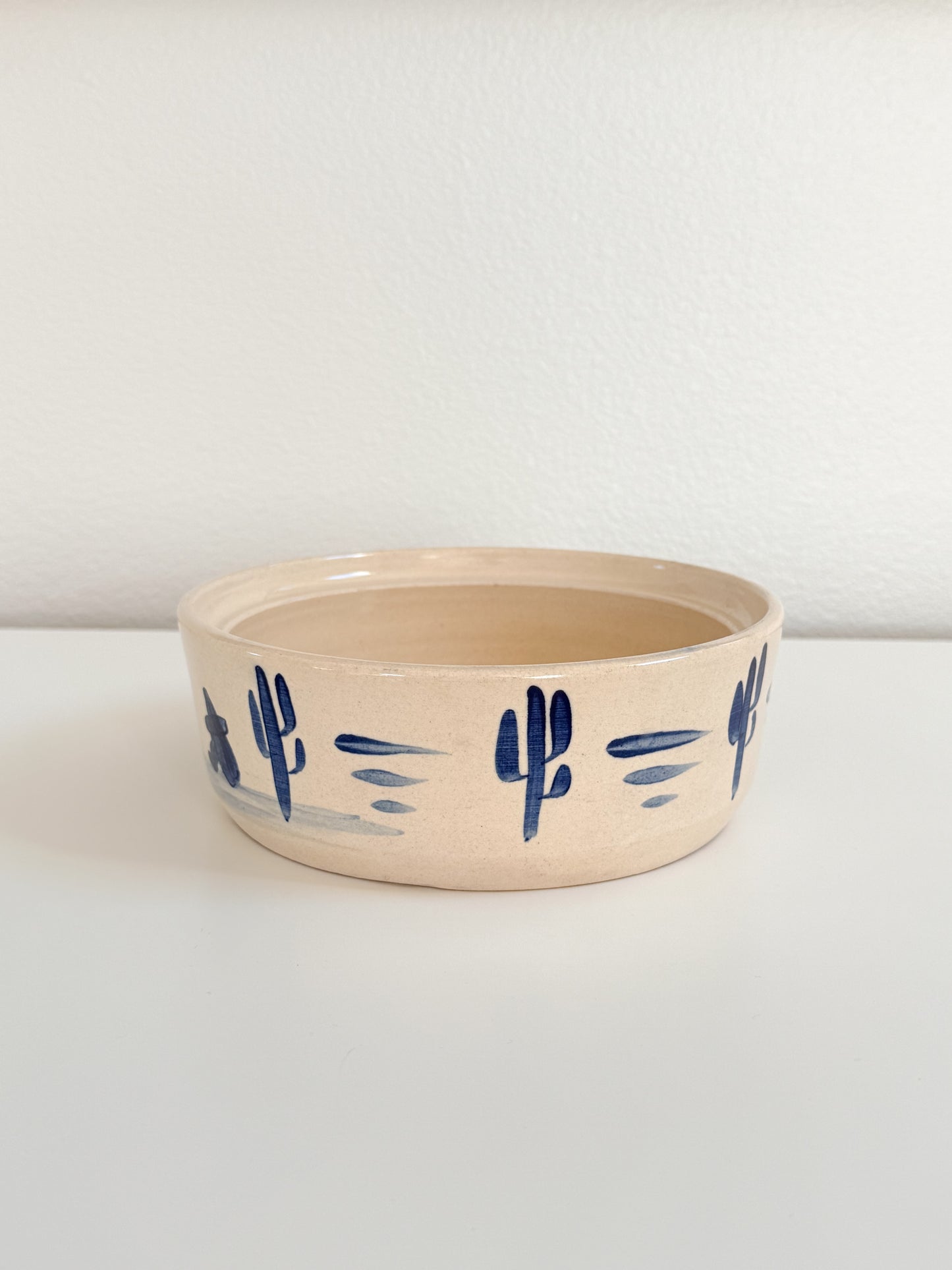 Vintage Cactus Pottery Bowl