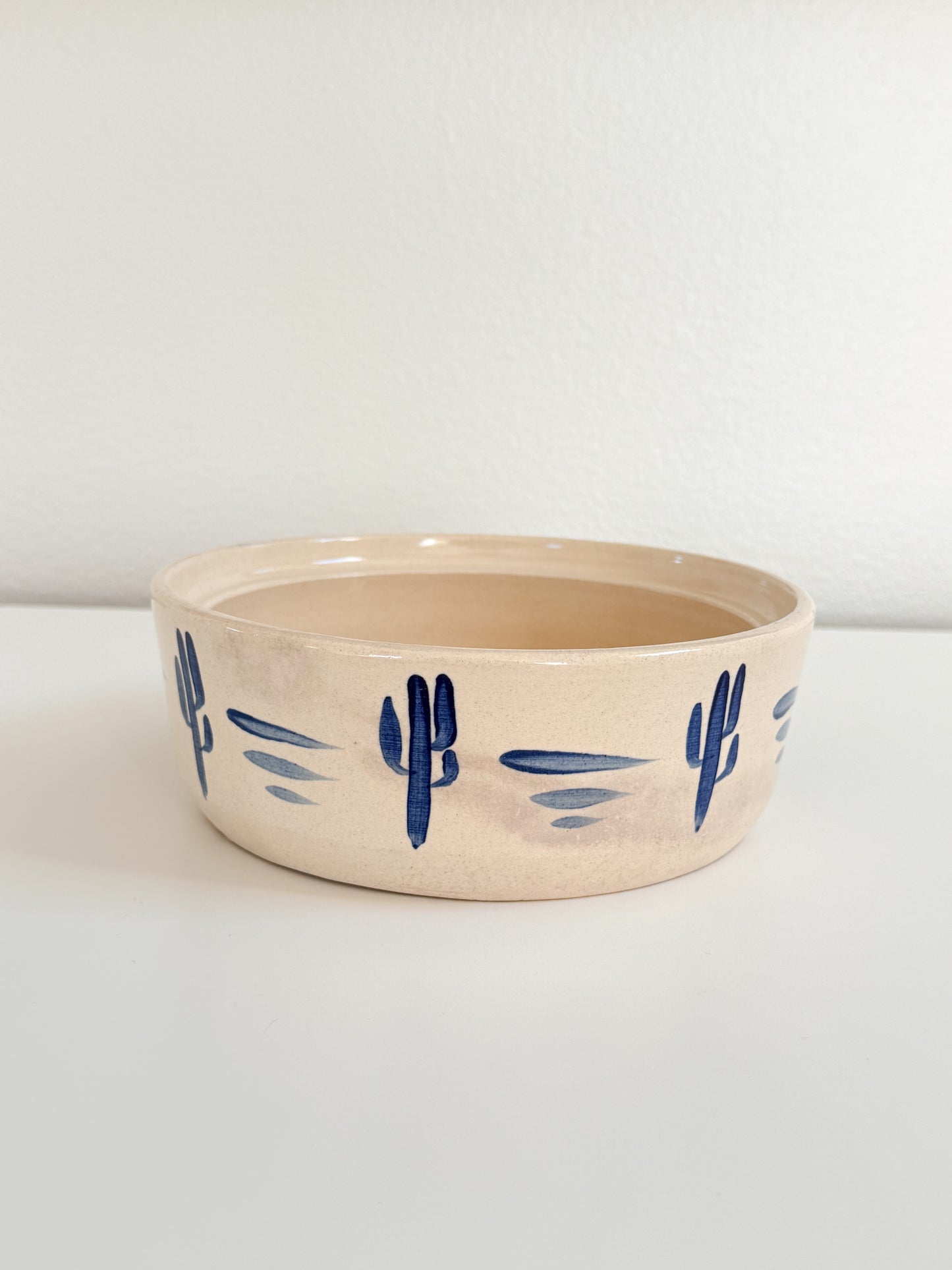 Vintage Cactus Pottery Bowl