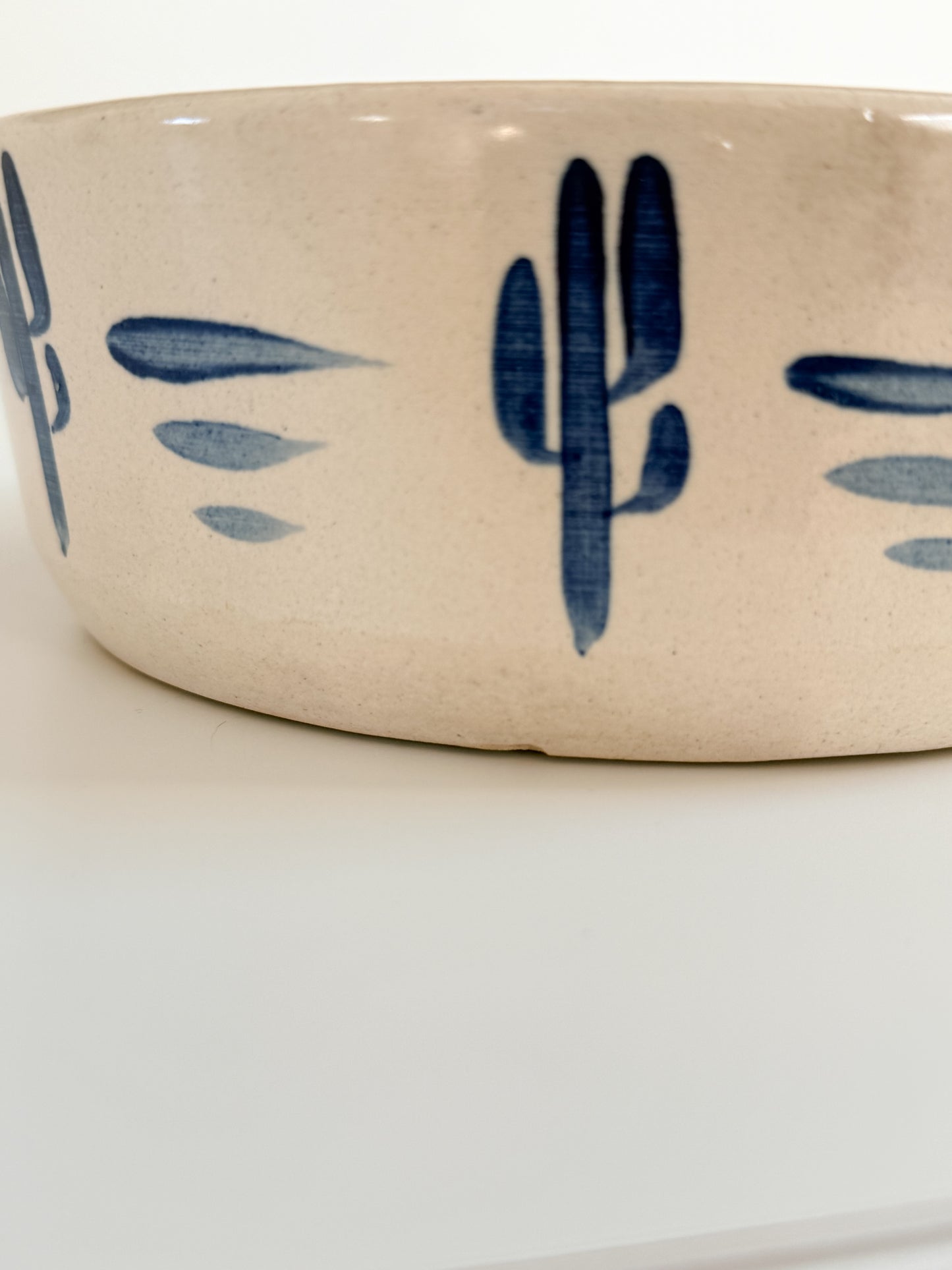 Vintage Cactus Pottery Bowl