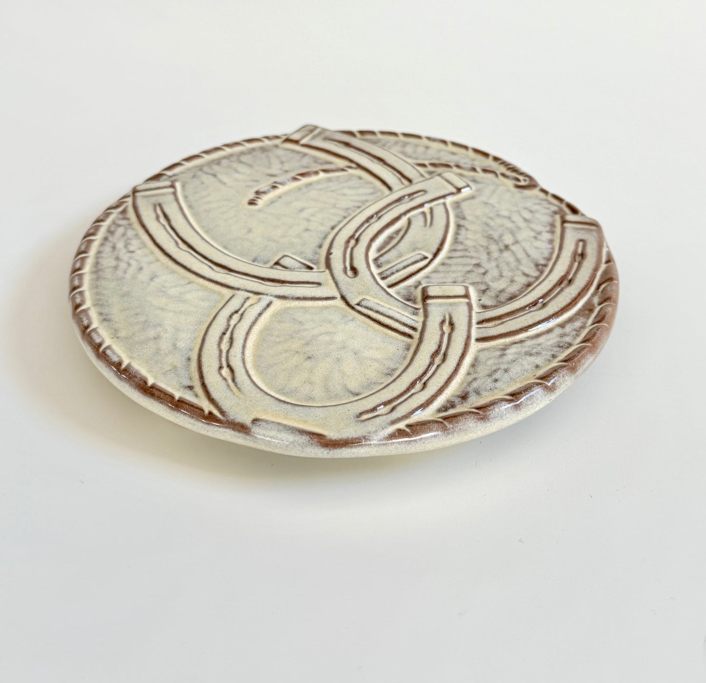 Vintage Frankoma Horseshoe Trivet | Western Pottery Hot Plate