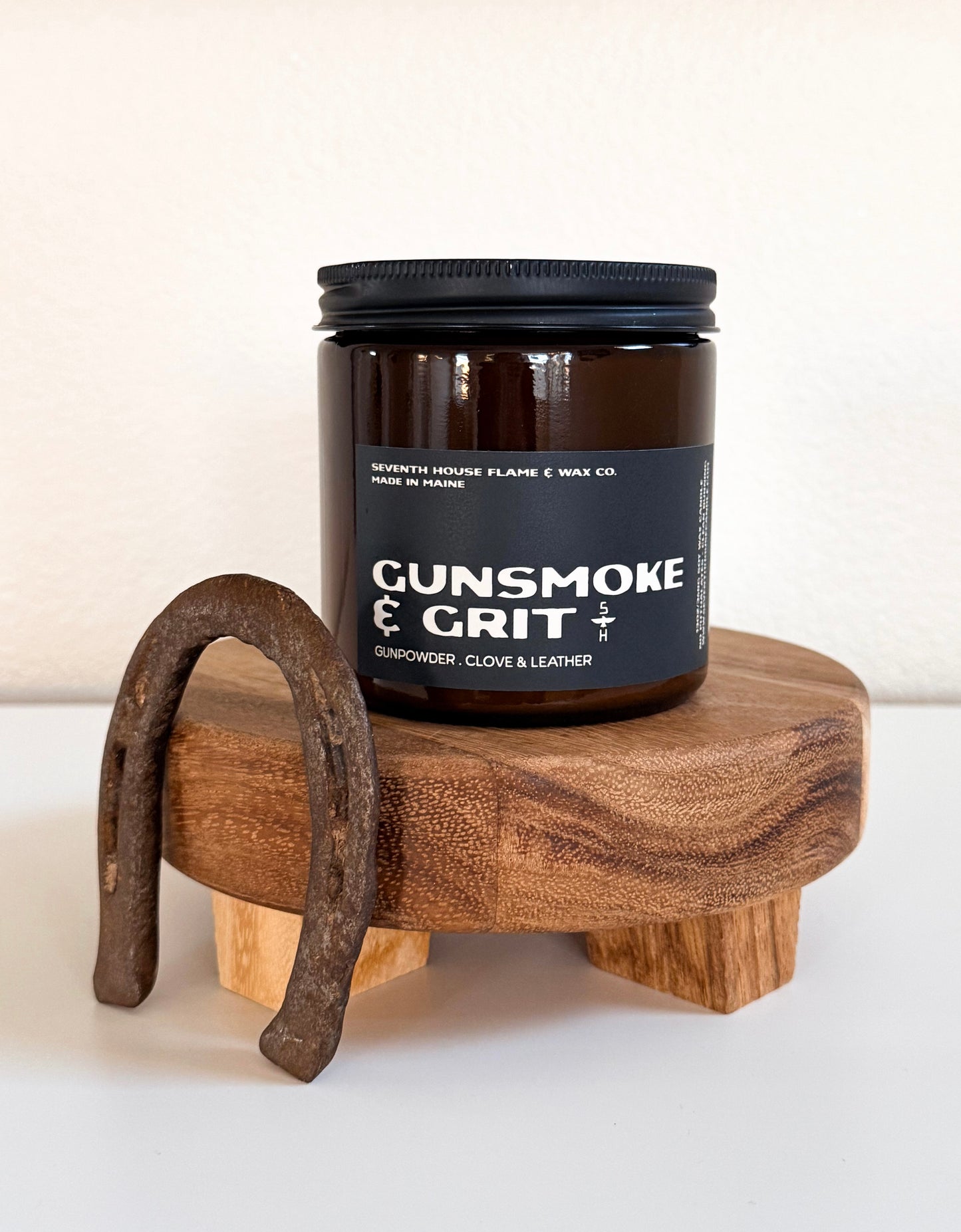 Gunsmoke & Grit Soy Candle | Leather, Clove & Oak | Western Rustic Candle