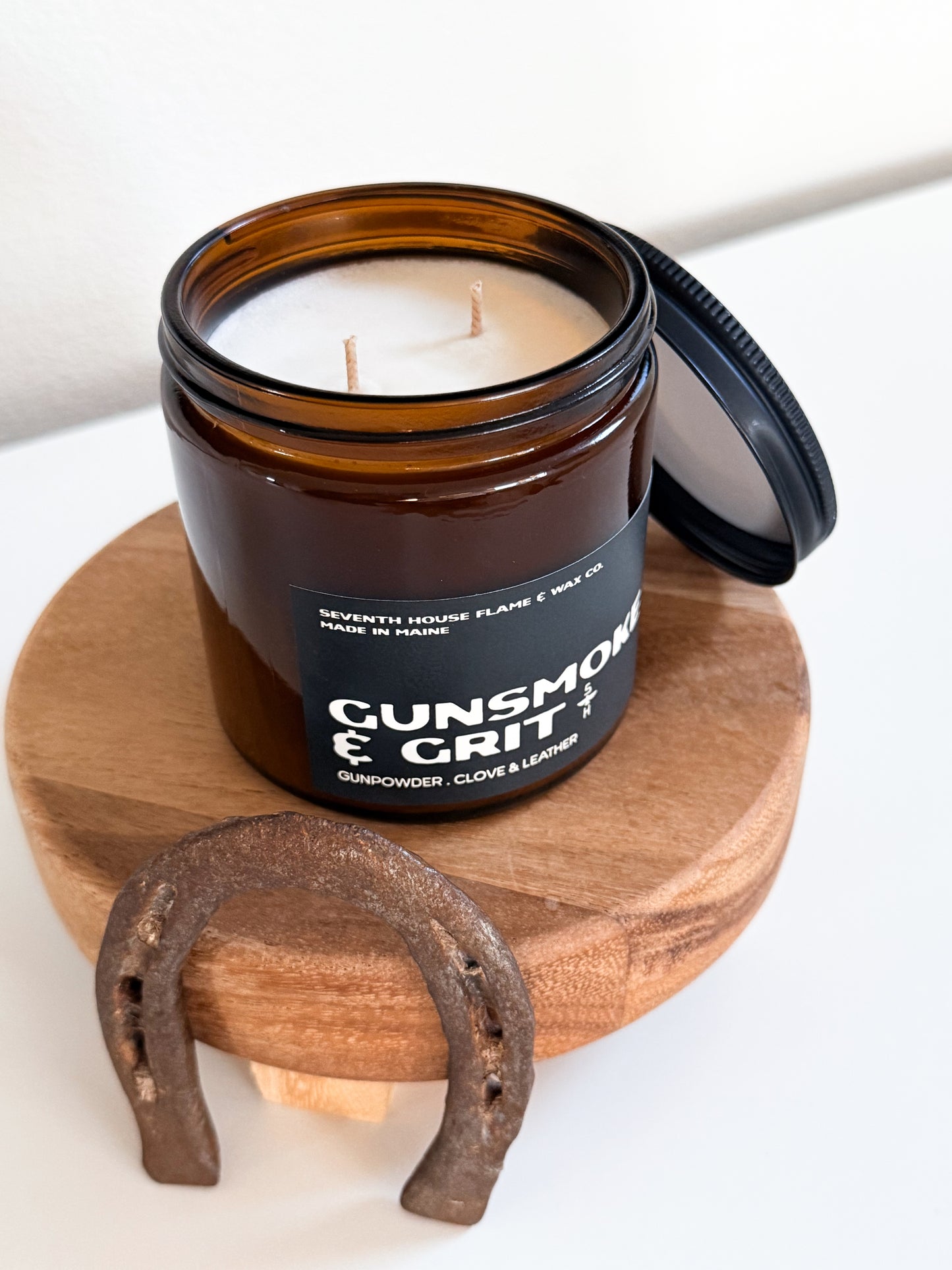 Gunsmoke & Grit Soy Candle | Leather, Clove & Oak | Western Rustic Candle