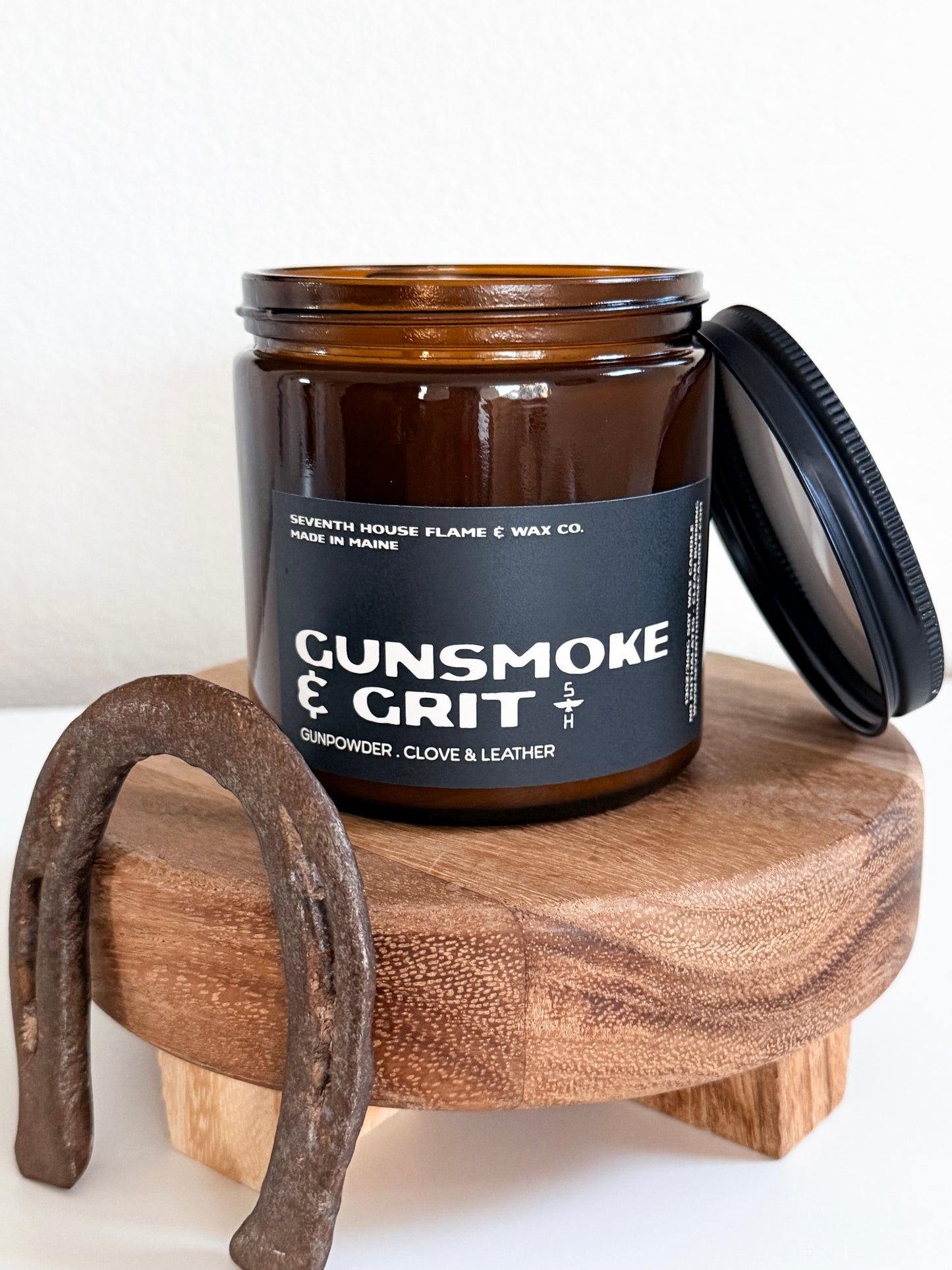 Gunsmoke & Grit Soy Candle | Leather, Clove & Oak | Western Rustic Candle