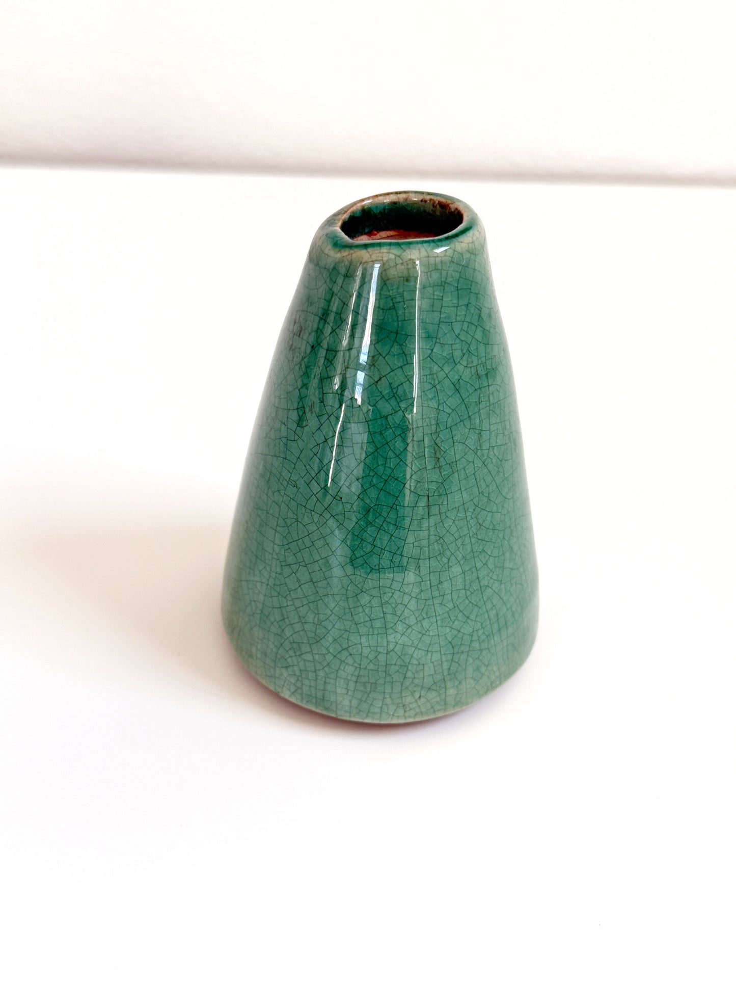 Turquoise Green Crackle Glaze Vase (Small)