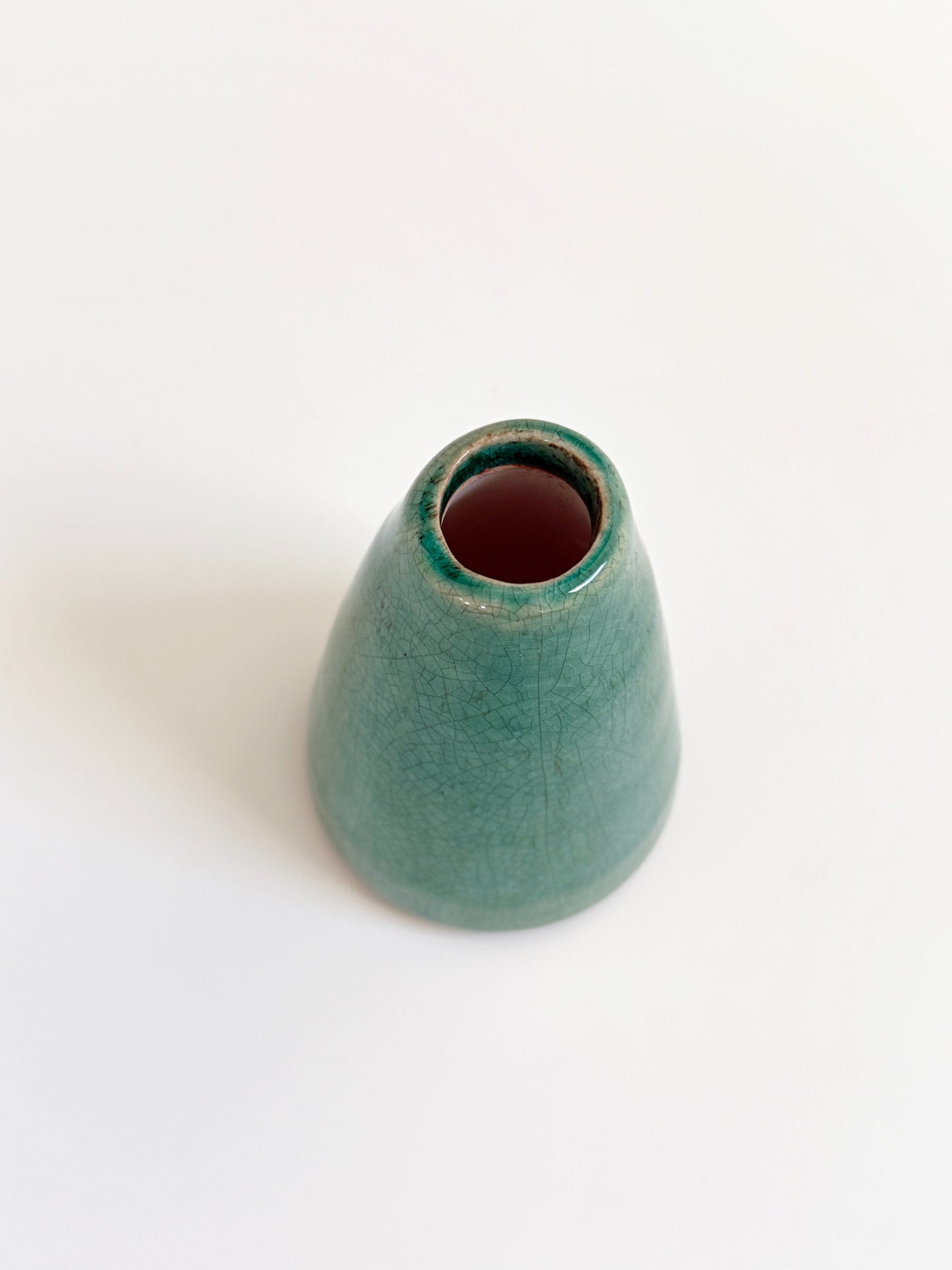 Turquoise Green Crackle Glaze Vase (Small)