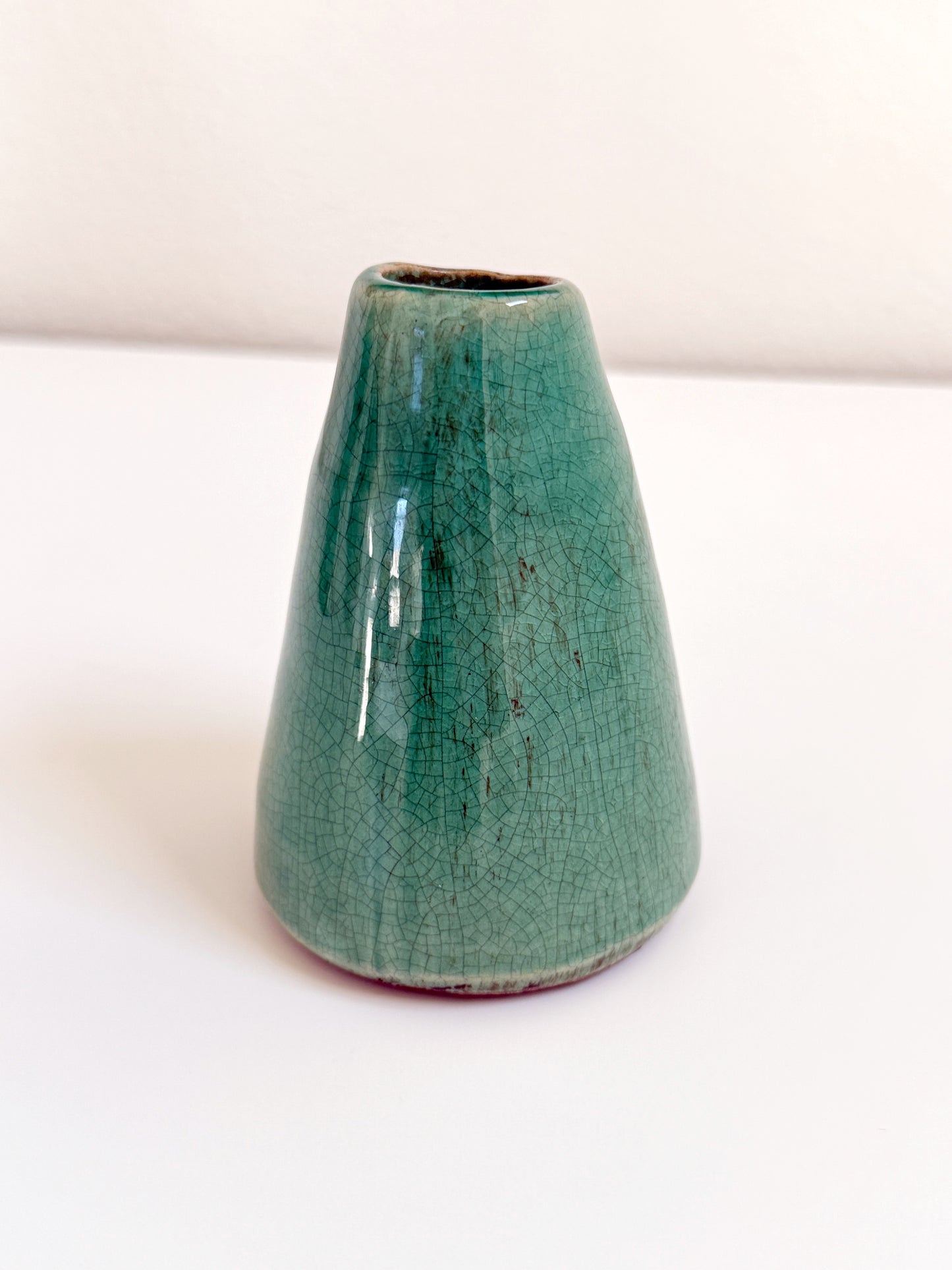 Turquoise Green Crackle Glaze Vase (Small)
