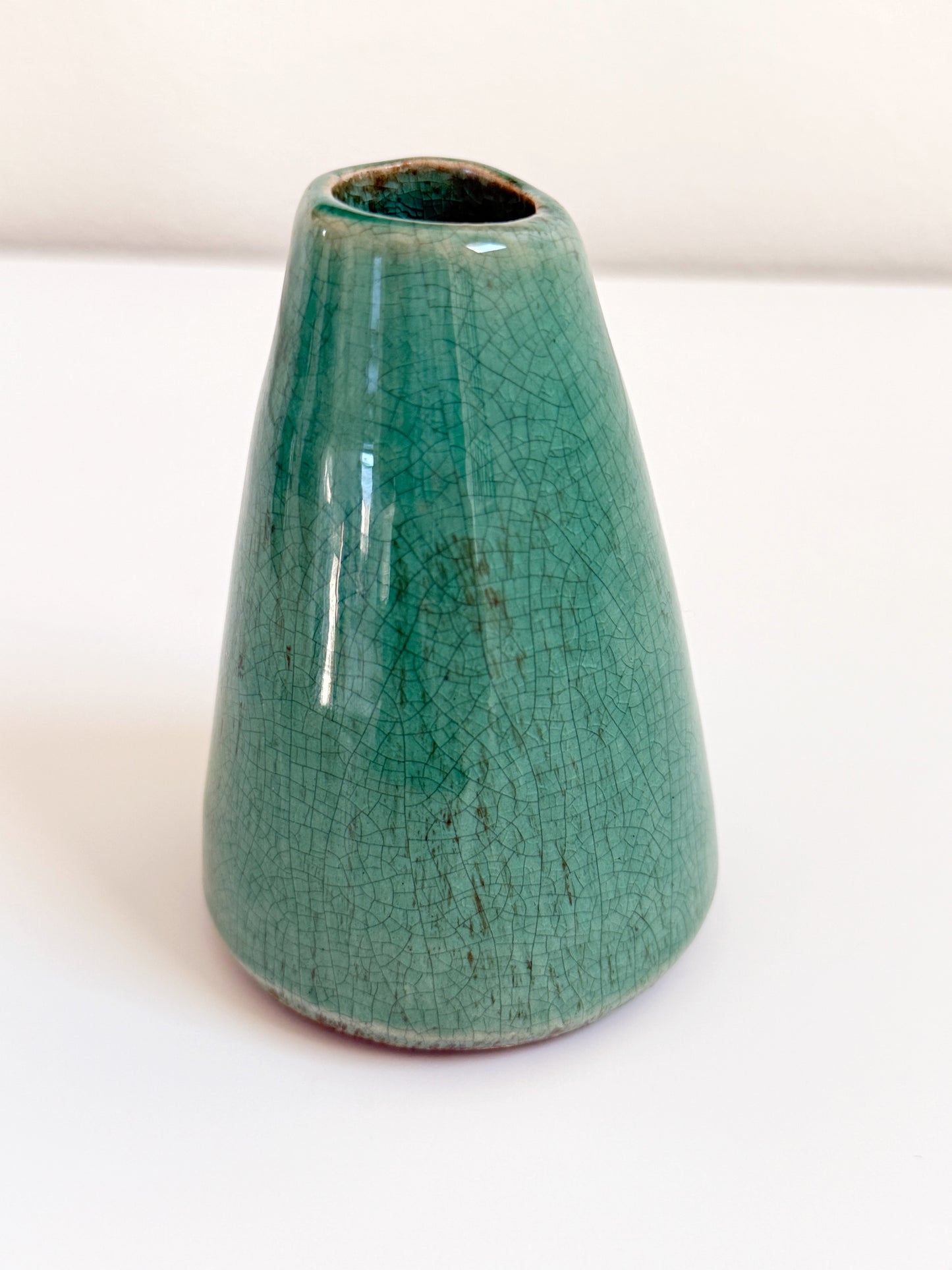 Turquoise Green Crackle Glaze Vase (Small)