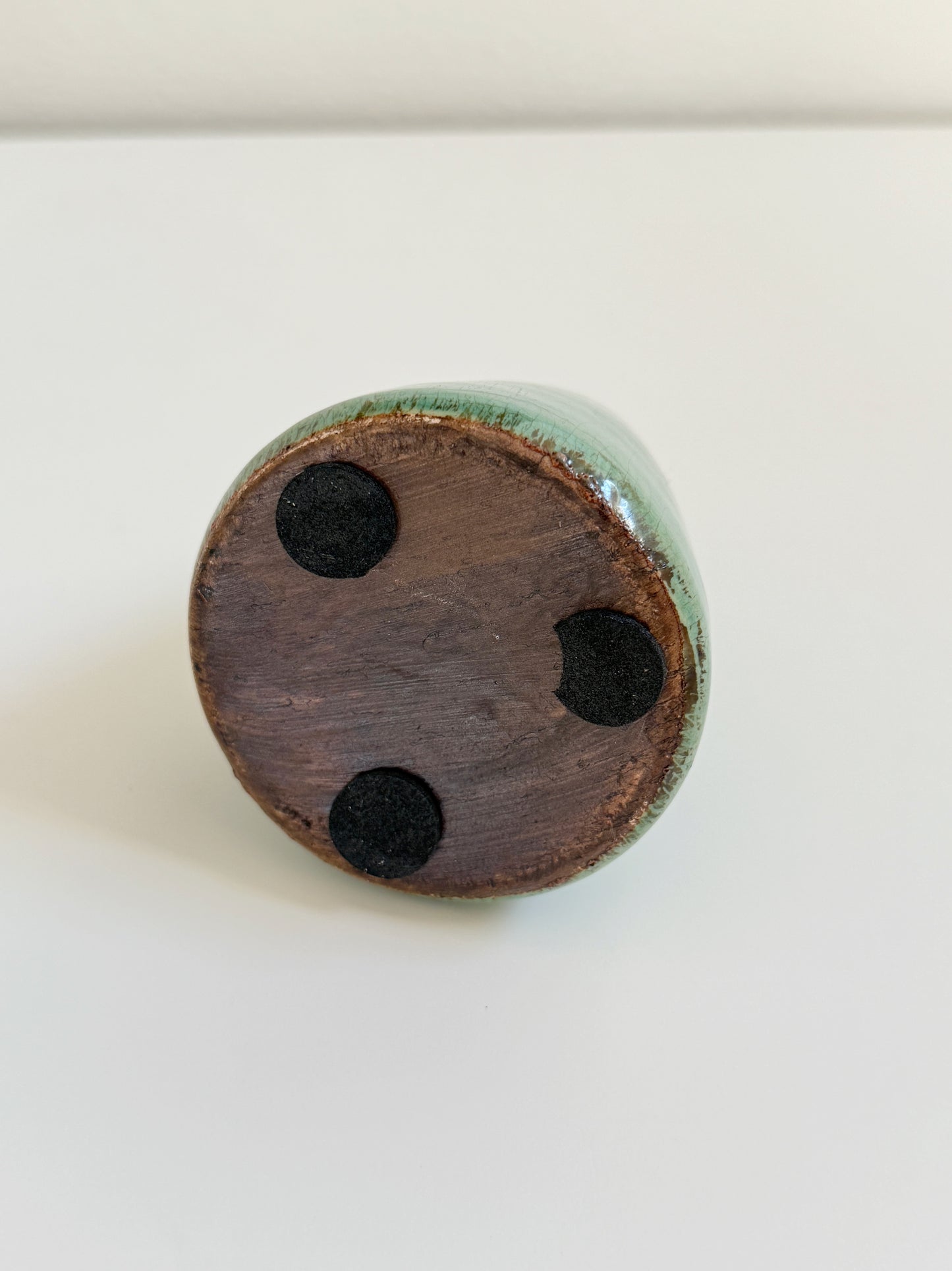 Turquoise Green Crackle Glaze Vase (Small)