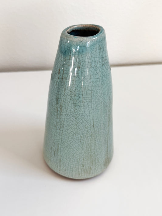 Rustic Blue Crackle Glaze Vase