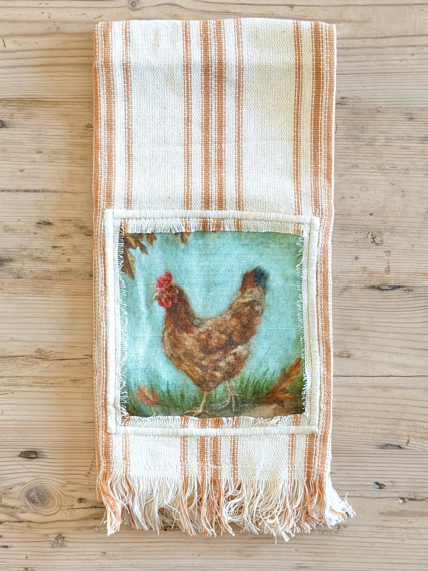 Fall Chicken Tea Towel | Farmhouse Hen Kitchen Towel