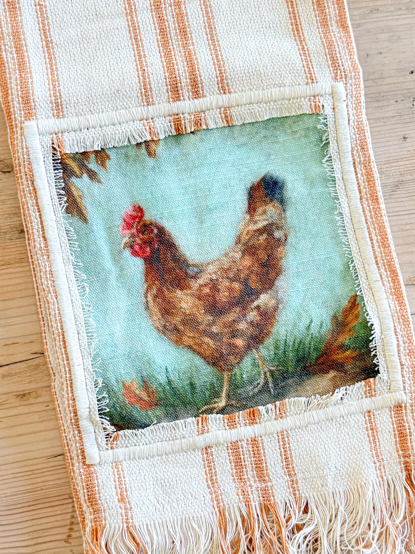 Fall Chicken Tea Towel | Farmhouse Hen Kitchen Towel