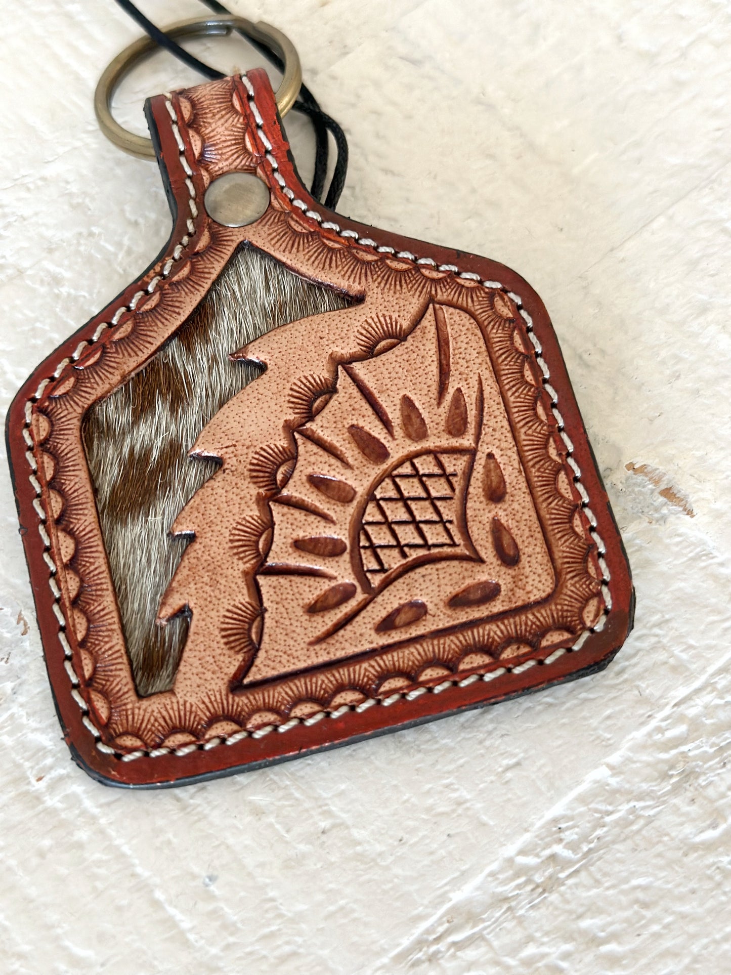 Tooled Bloom Keychain