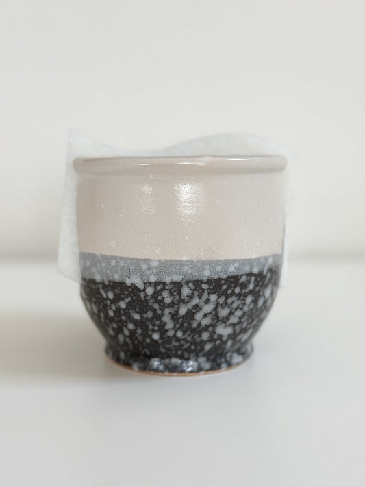 Stoneware Sponge/Napkin Holder (Charcoal)