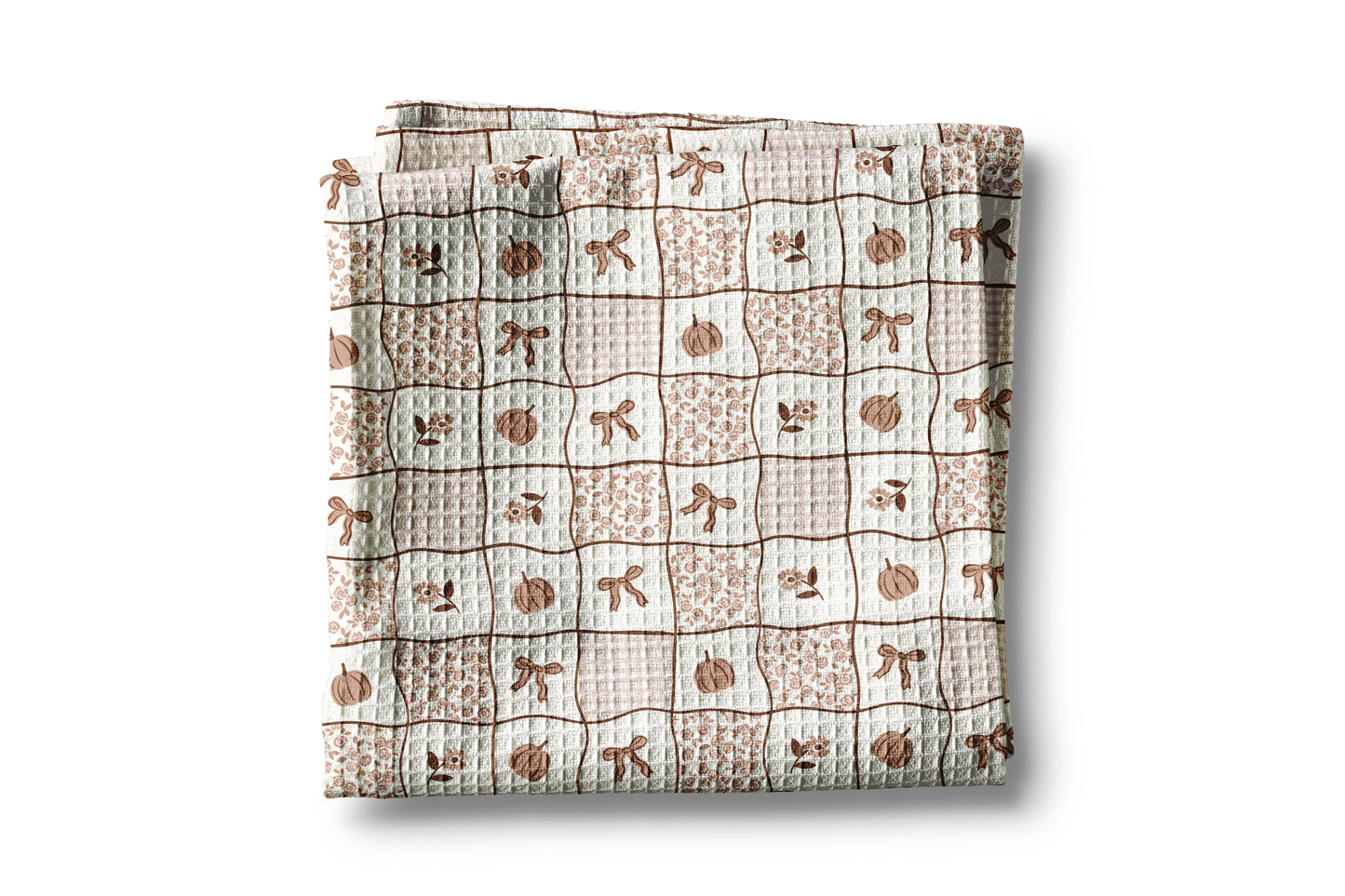 Pumpkin Patchwork Waffle Kitchen Towel