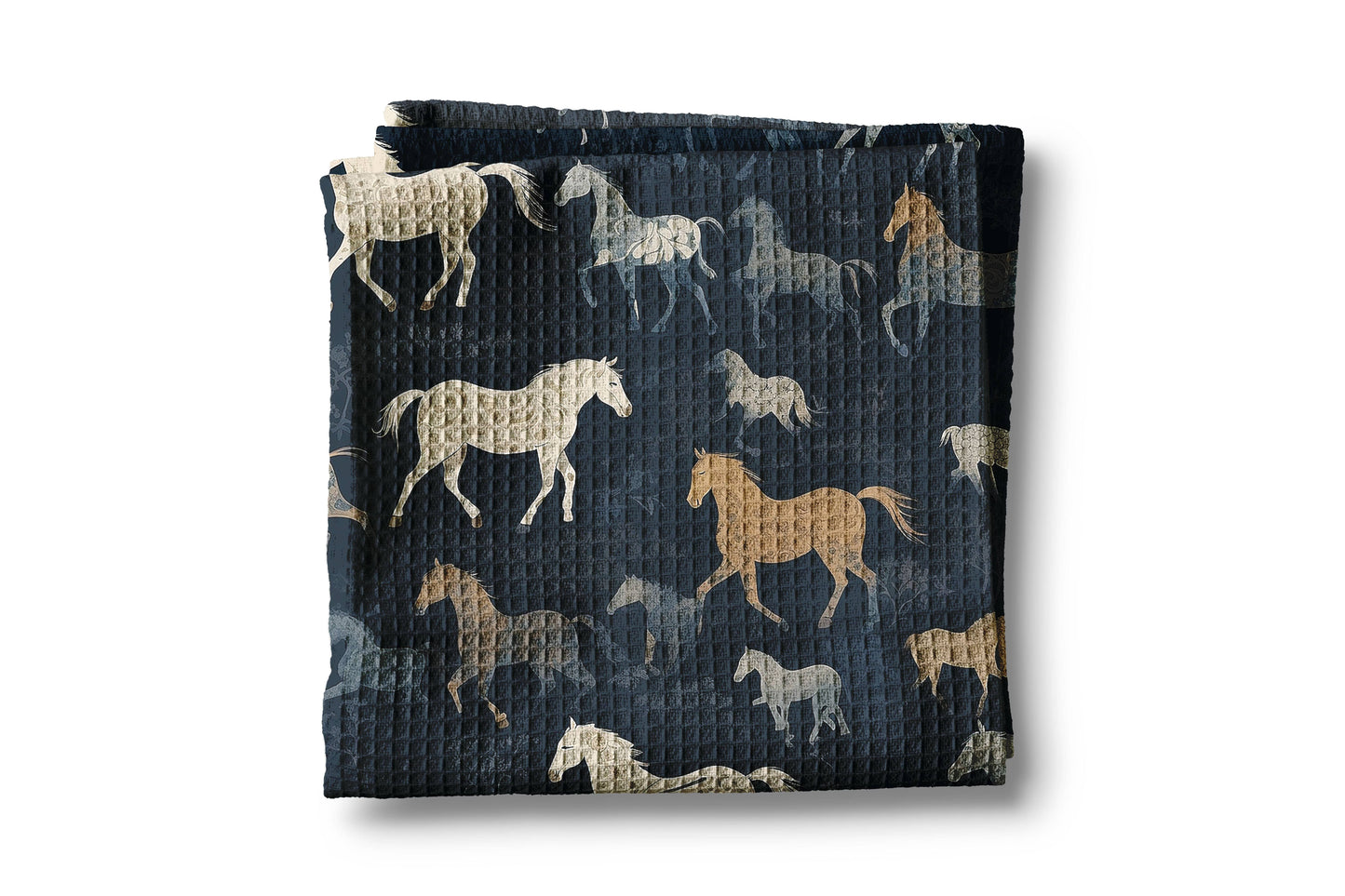 Western Horse Waffle Kitchen Towel
