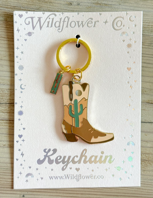 Desert Cowgirl Boot Key Chain