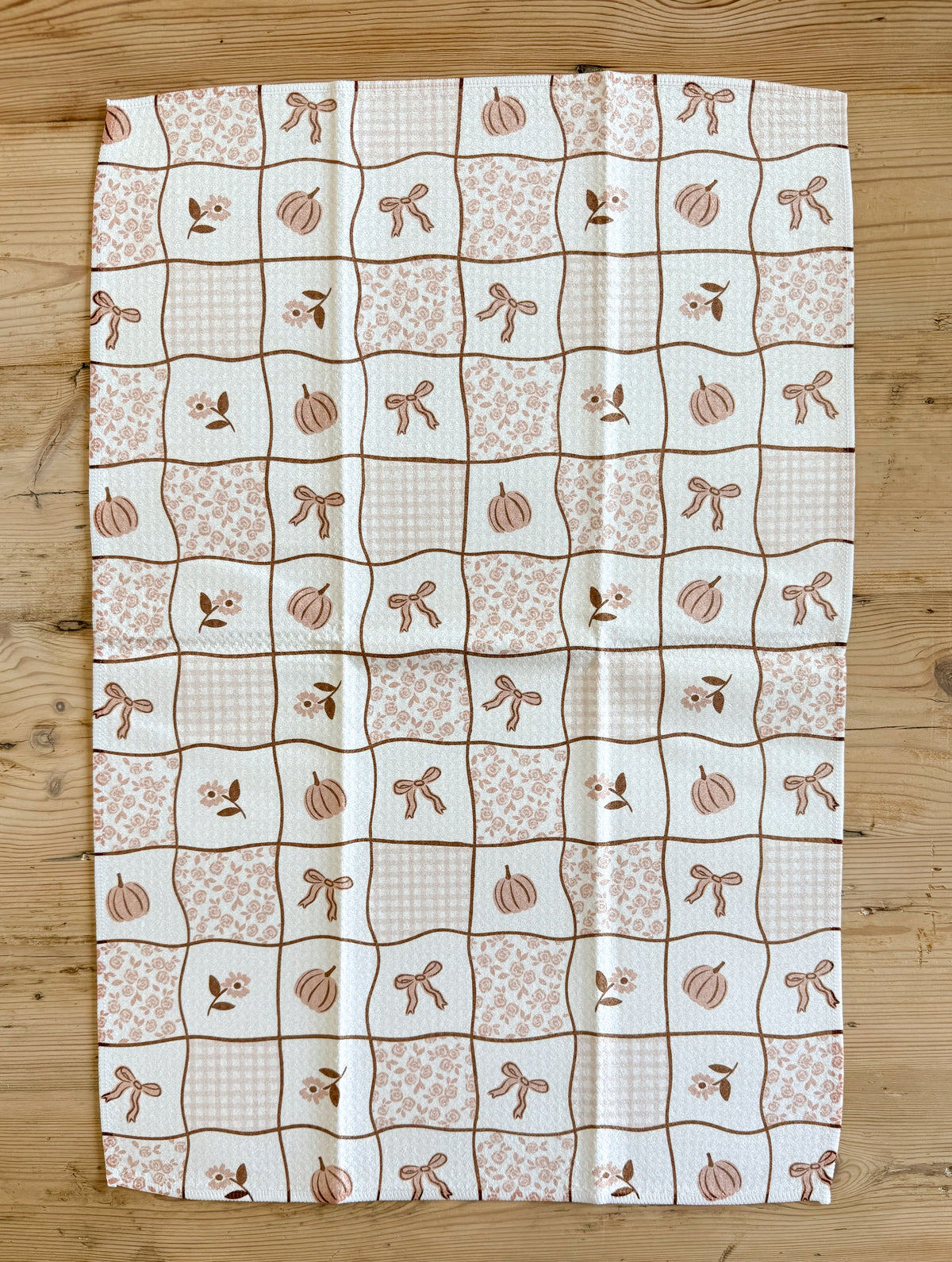 Pumpkin Patchwork Waffle Kitchen Towel