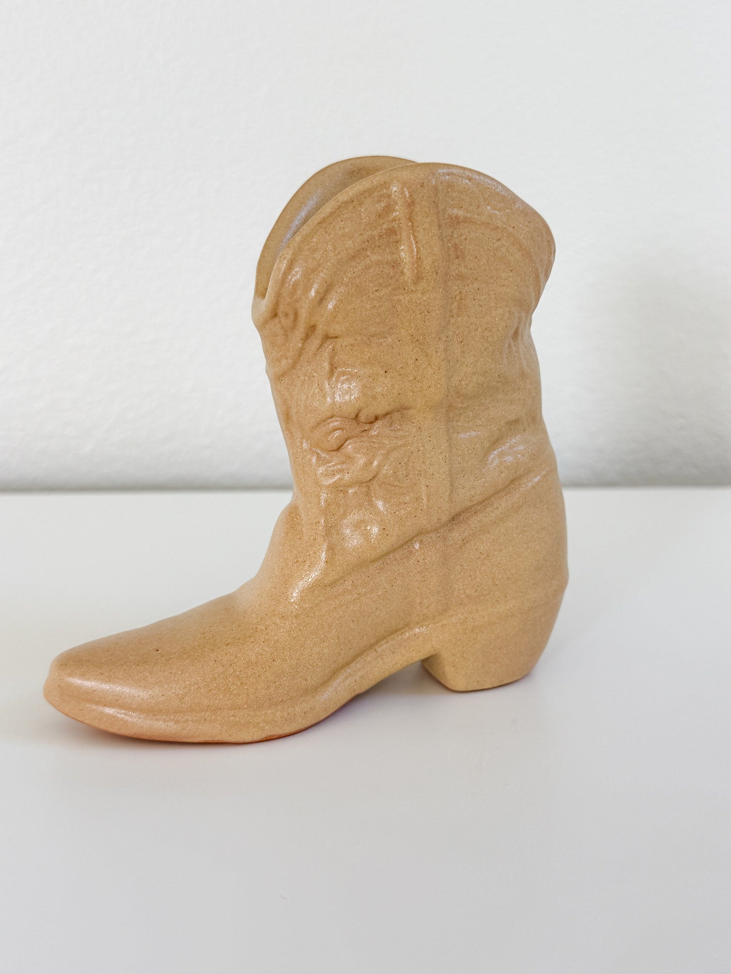 Vintage Frankoma Boot Vase | Western Pottery Decor