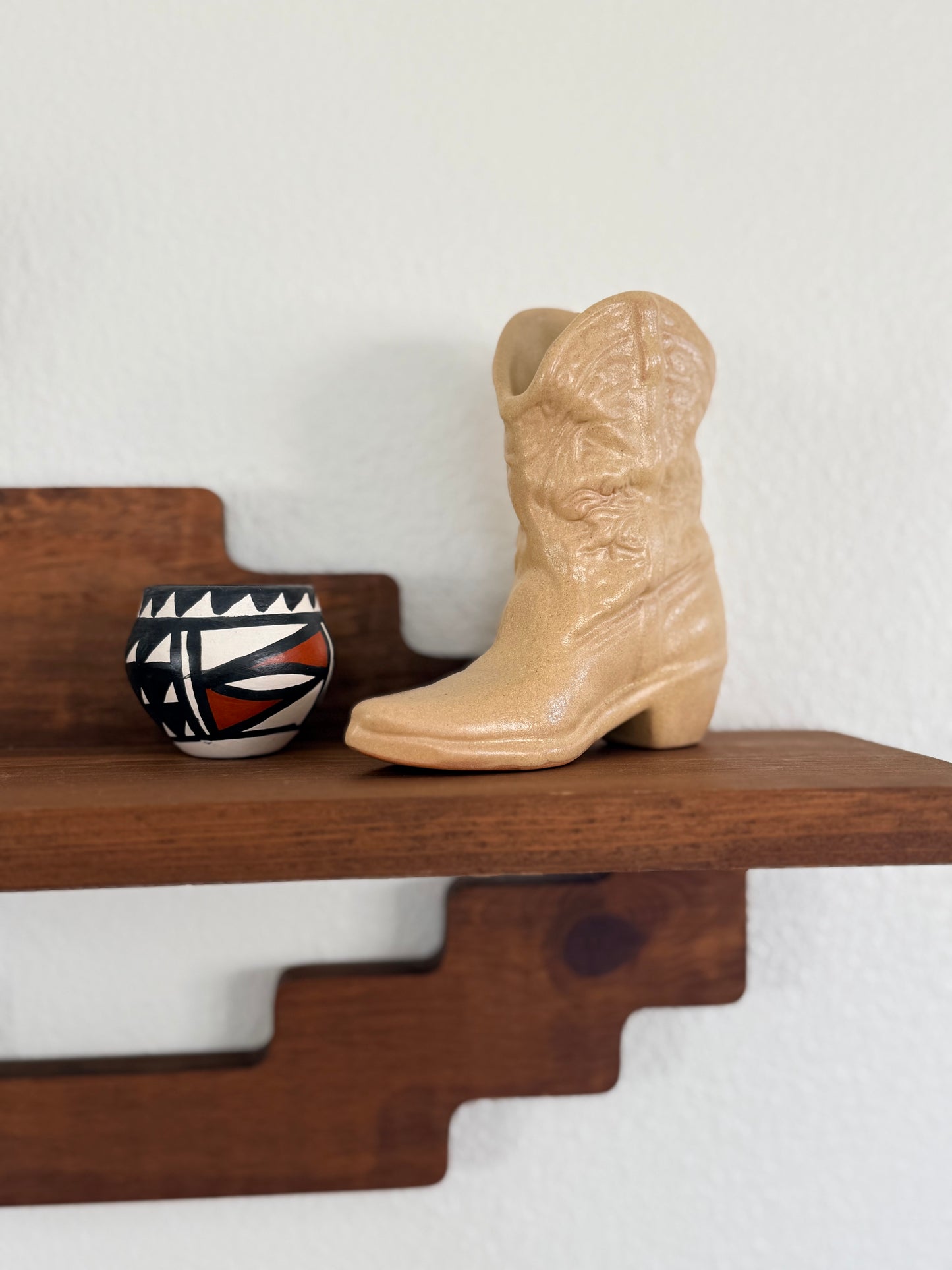 Vintage Frankoma Boot Vase | Western Pottery Decor