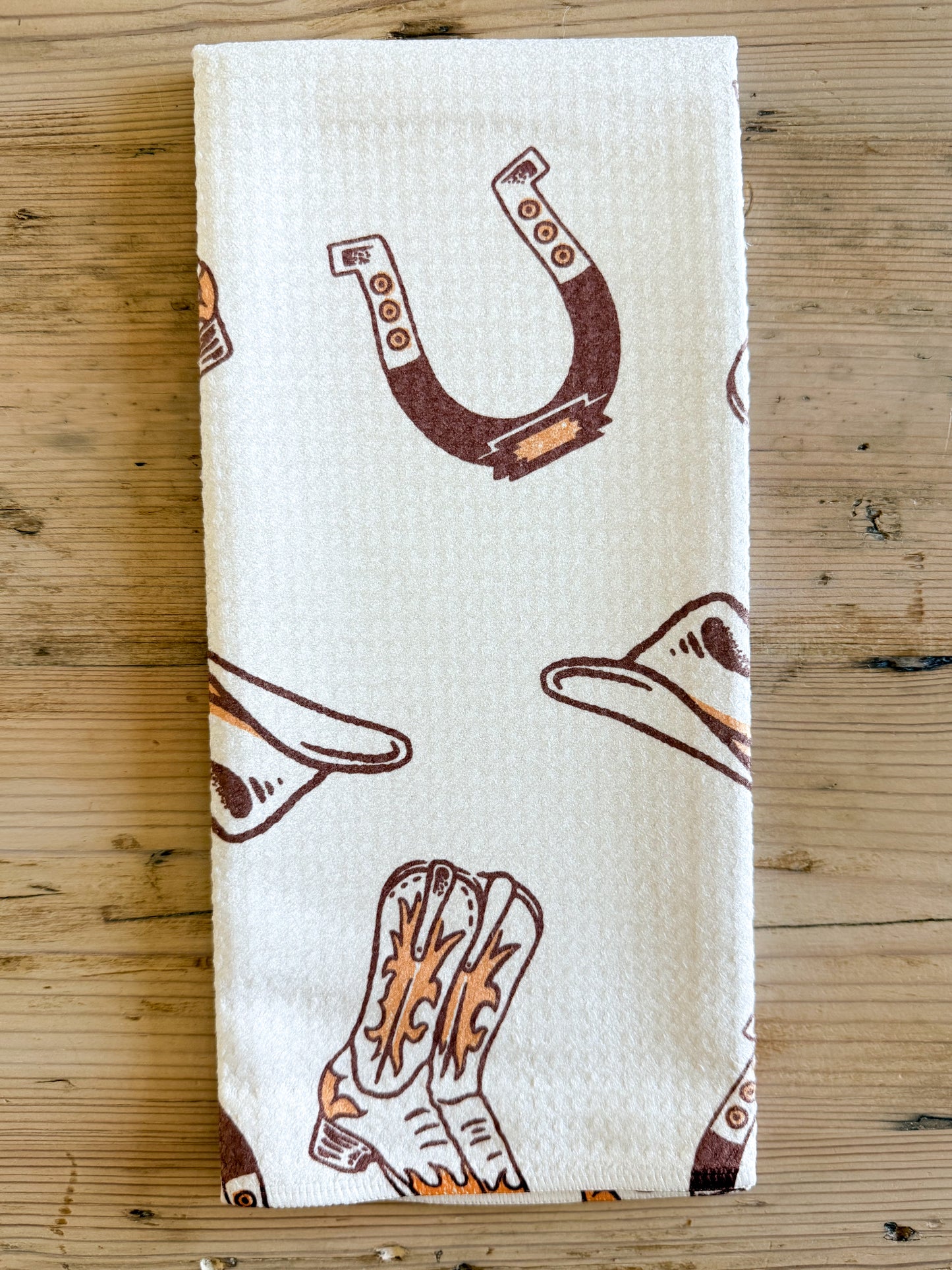 Cowboy Boots and Horseshoes Kitchen Towel