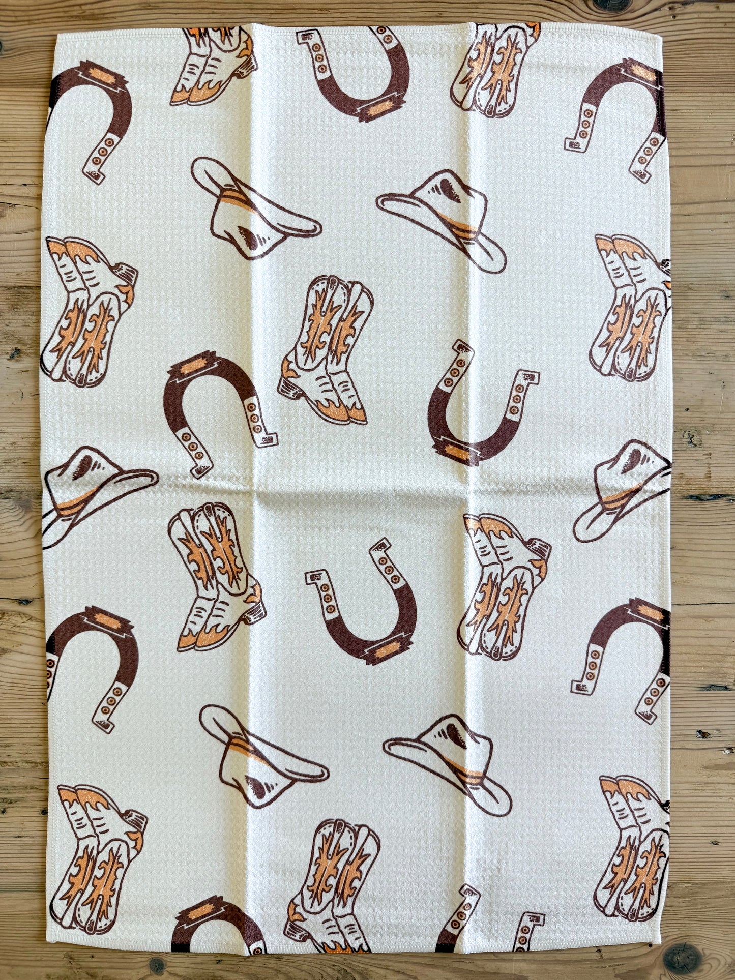 Cowboy Boots and Horseshoes Kitchen Towel