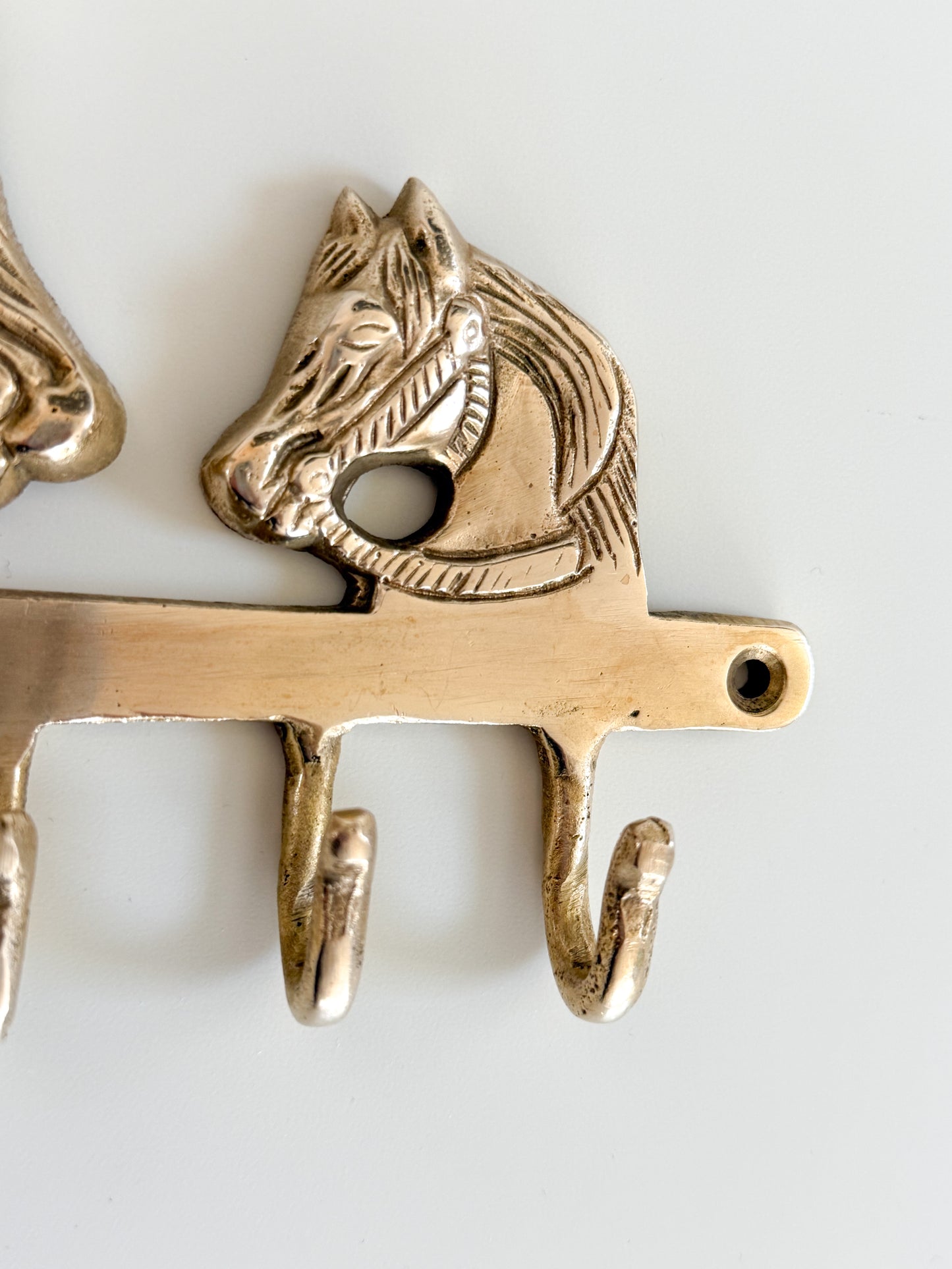 Vintage Brass Horse Hook