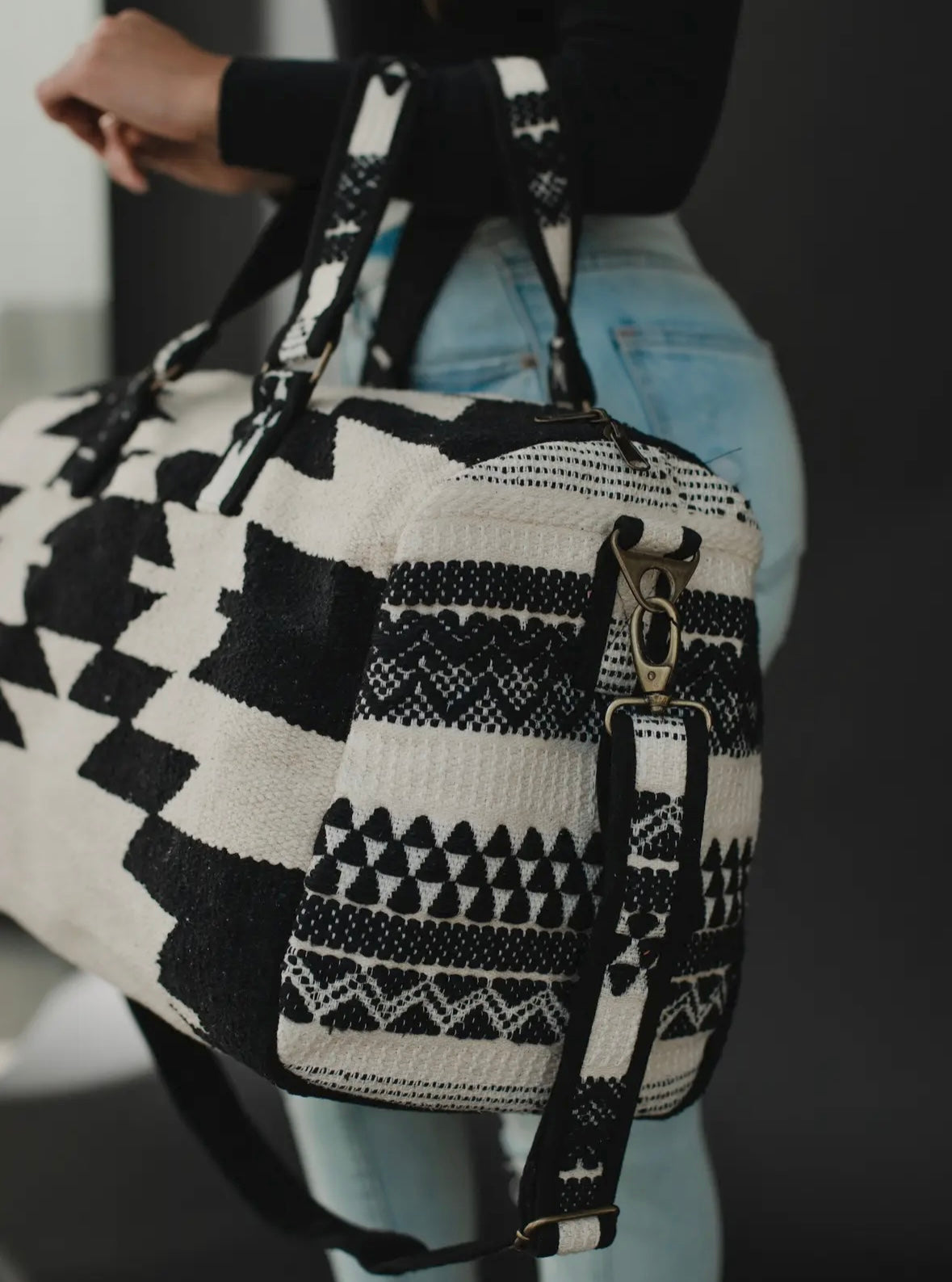 Aztec Duffle (Black & Cream)