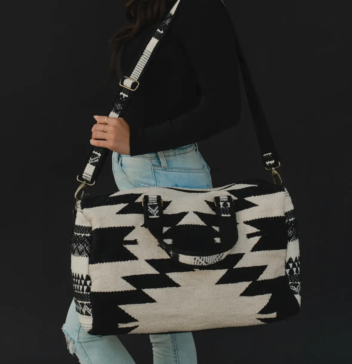 Aztec Duffle (Black & Cream)