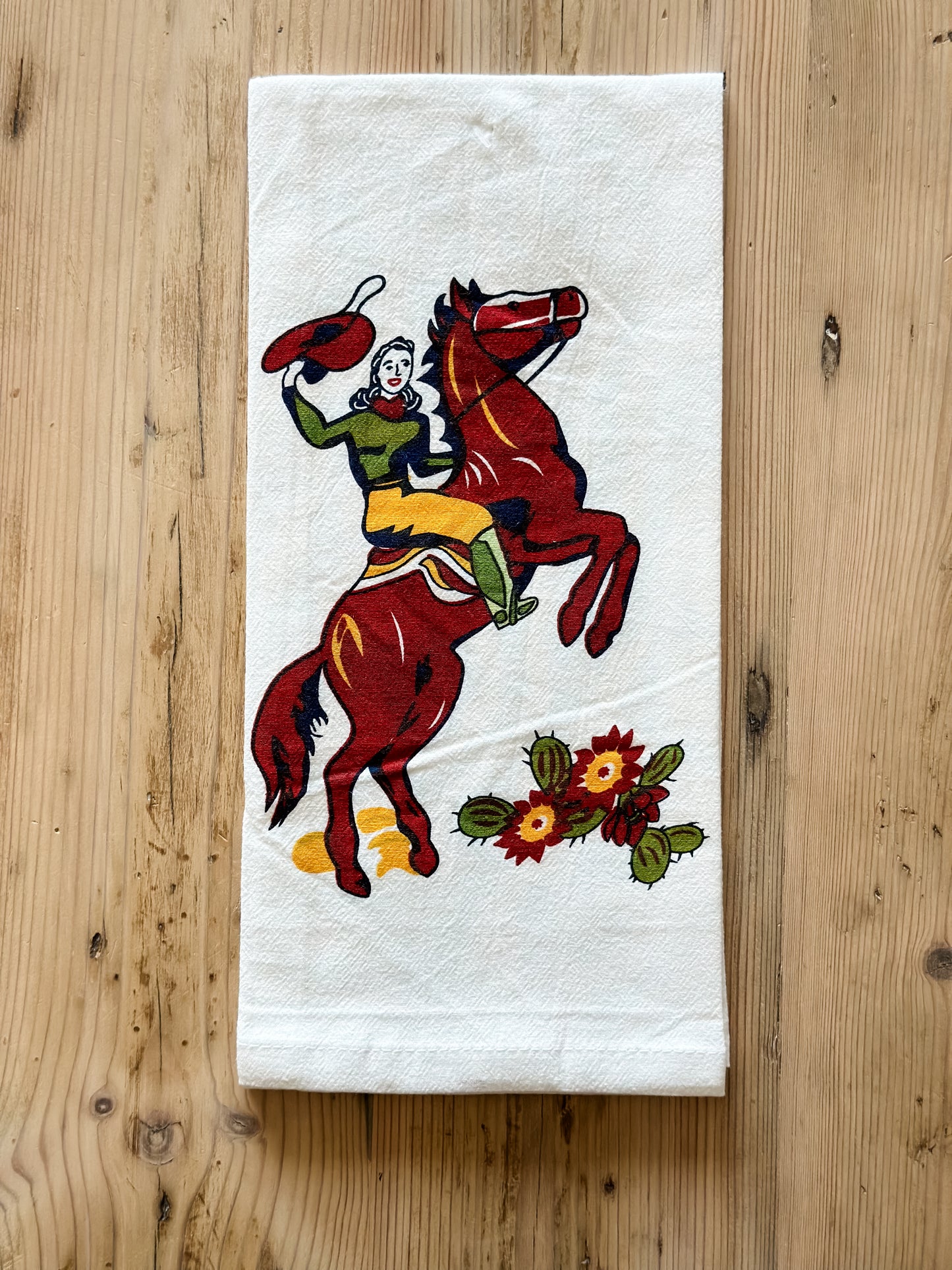 Cactus Cowgirl Tea Towel