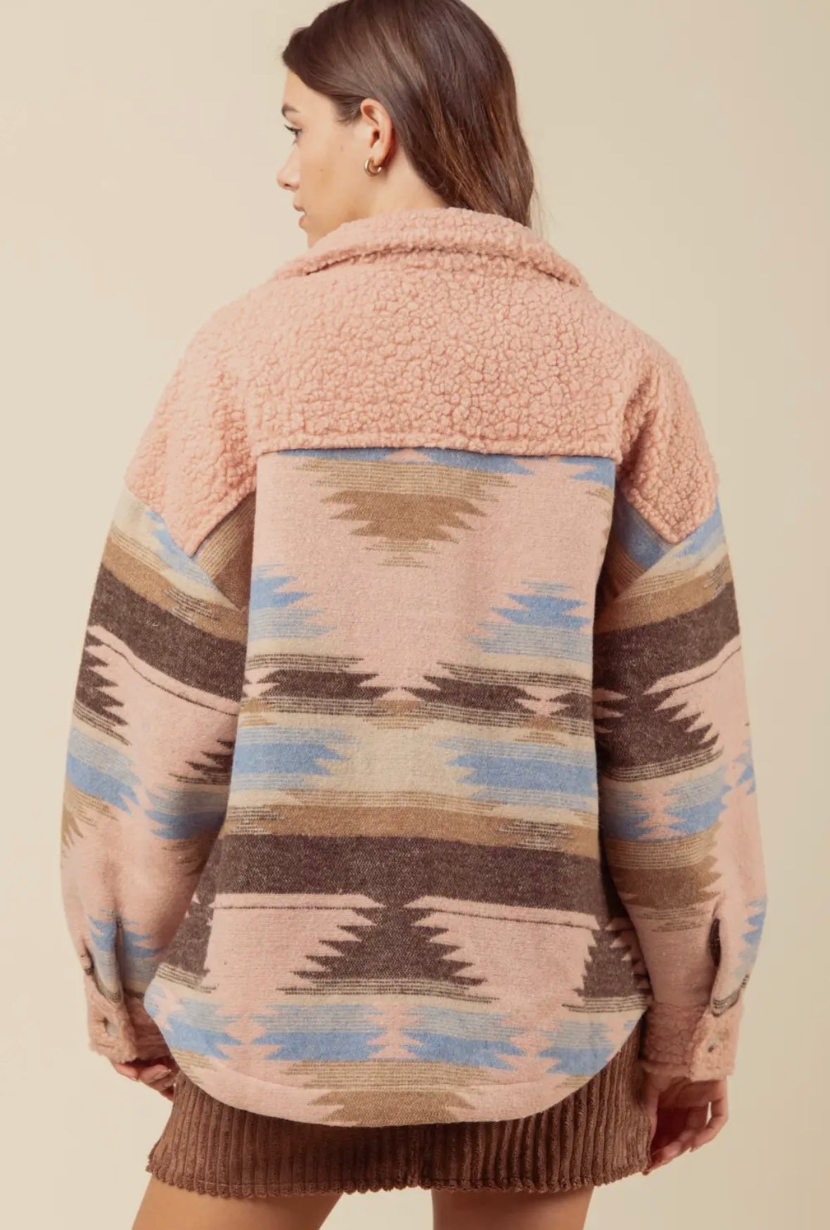 Aztec Sherpa Jacket (Blush)~SALE~