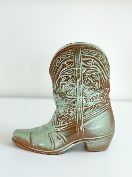 Vintage Frankoma Boot Bank
